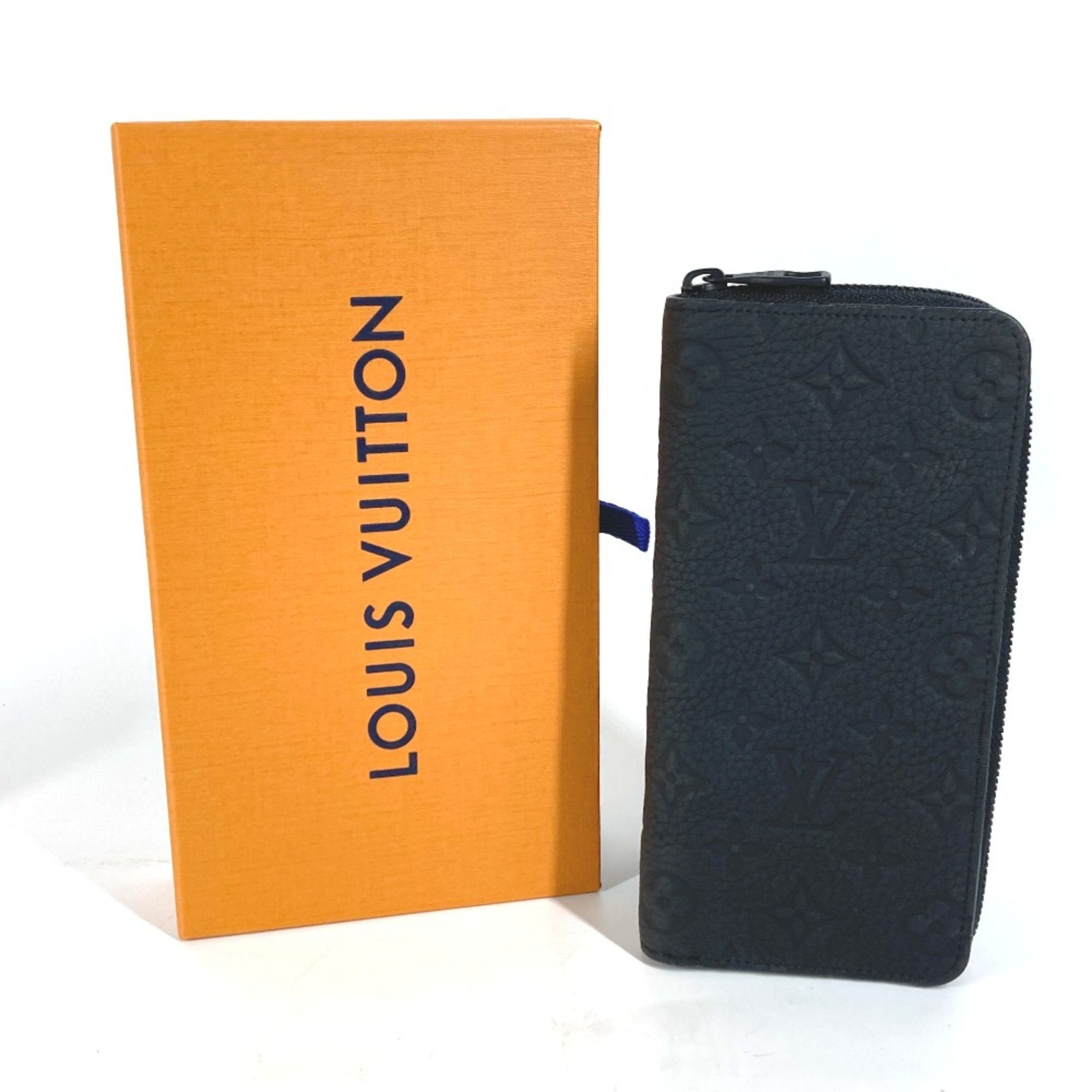 Louis Vuitton Black Leather Long Wallet (Bi-Fold) (Pre-Owned)
