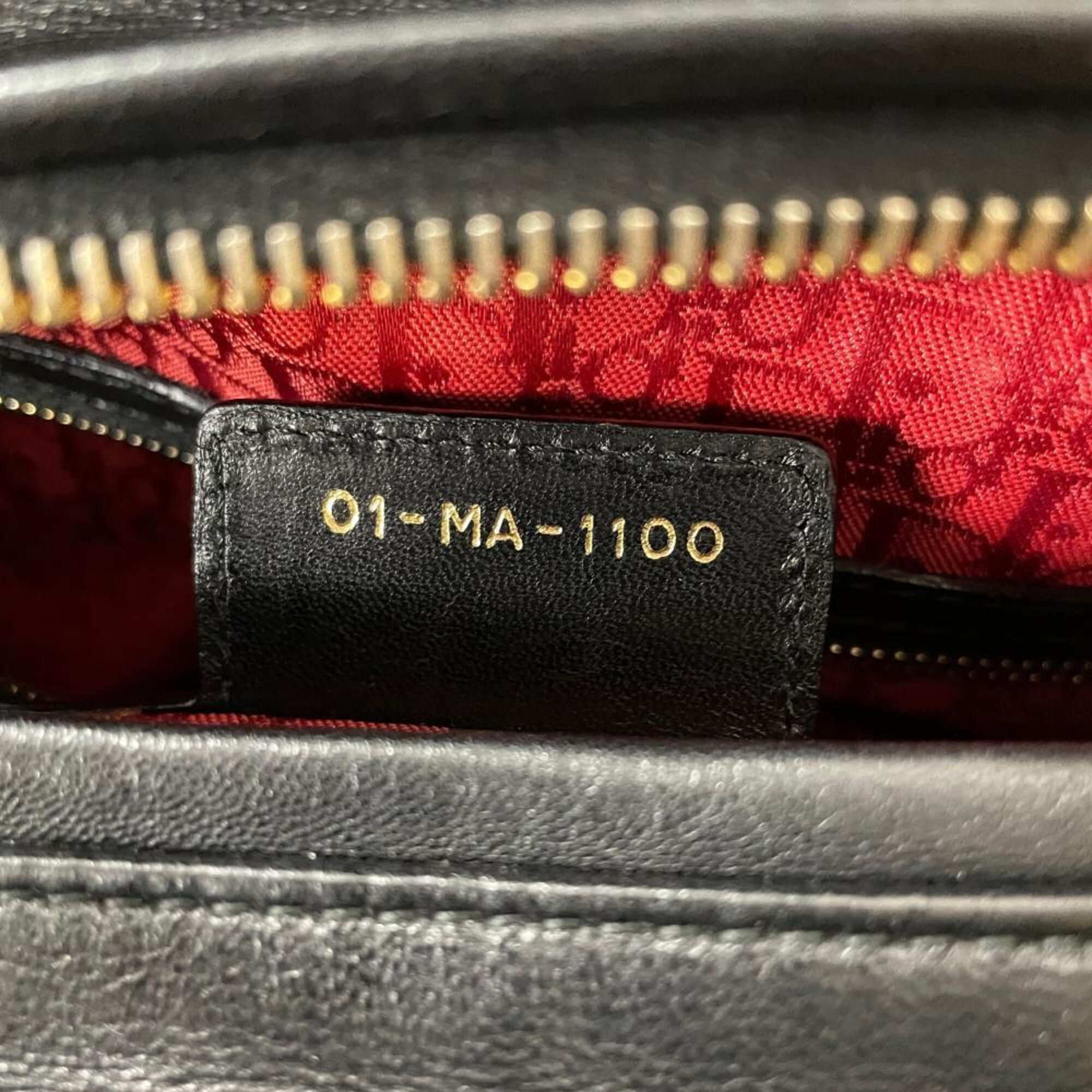 Christian Dior Lady Dior Black Leather Handbag (Pre-Owned)