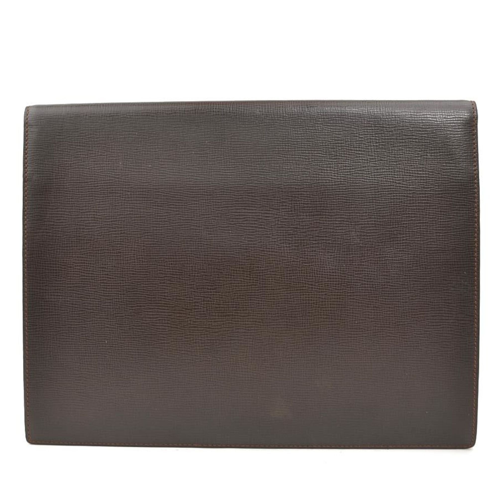 Loewe Dark Brown Leather Clutch Bag (Pre-Owned)