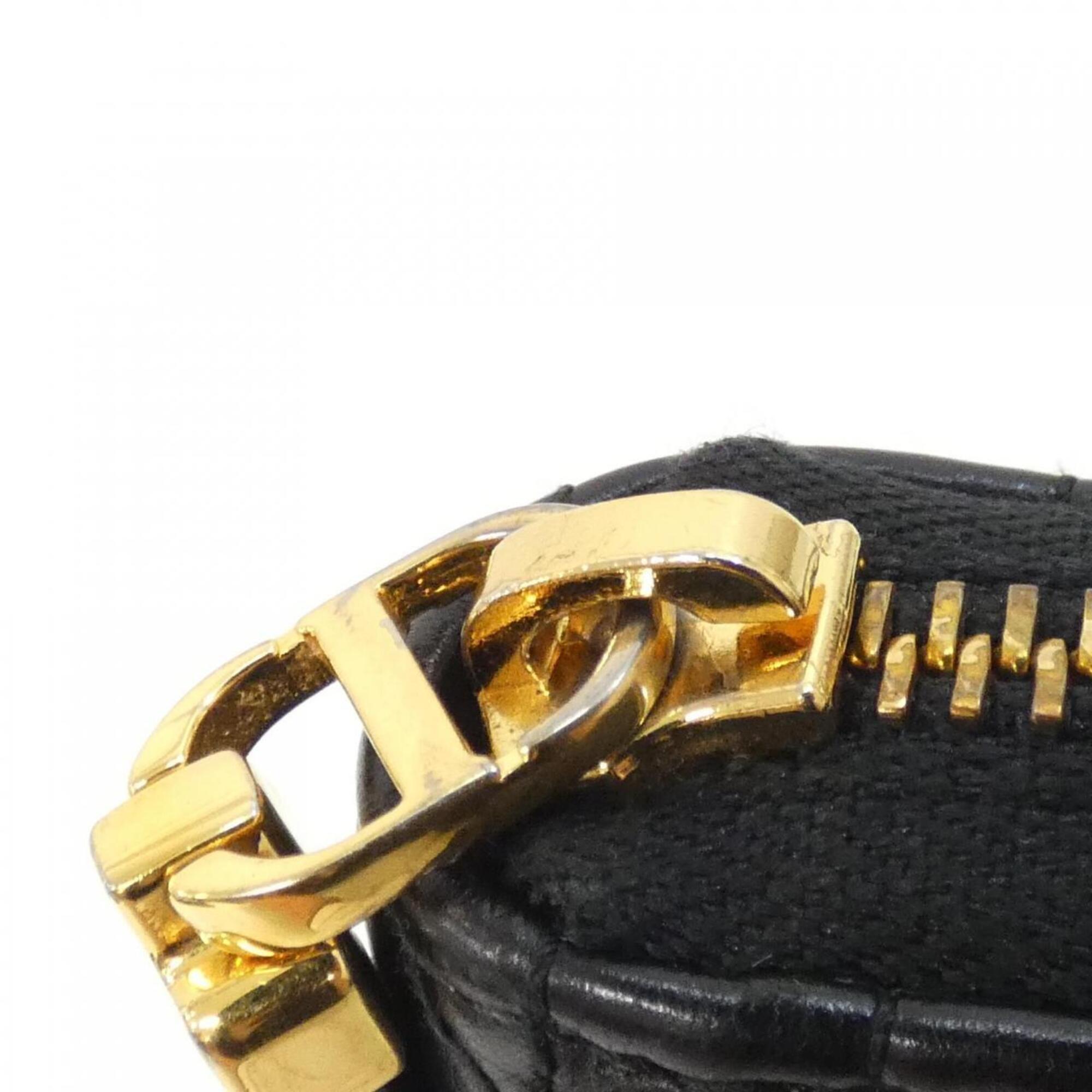 Christian Dior Black Leather Long Wallet (Bi-Fold) (Pre-Owned)