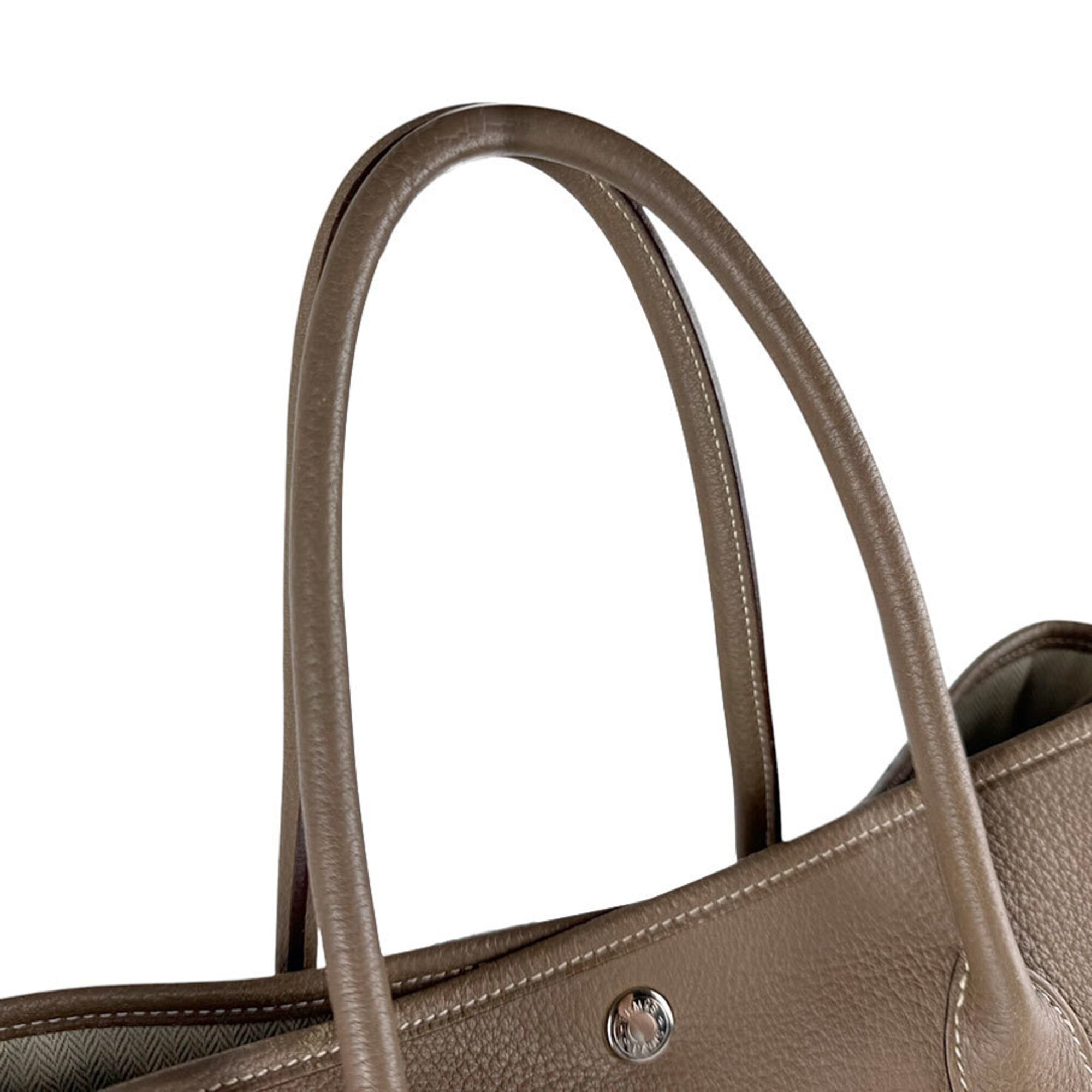 Hermes Etoupe Gray Negonda Leather Handbag (Pre-Owned)