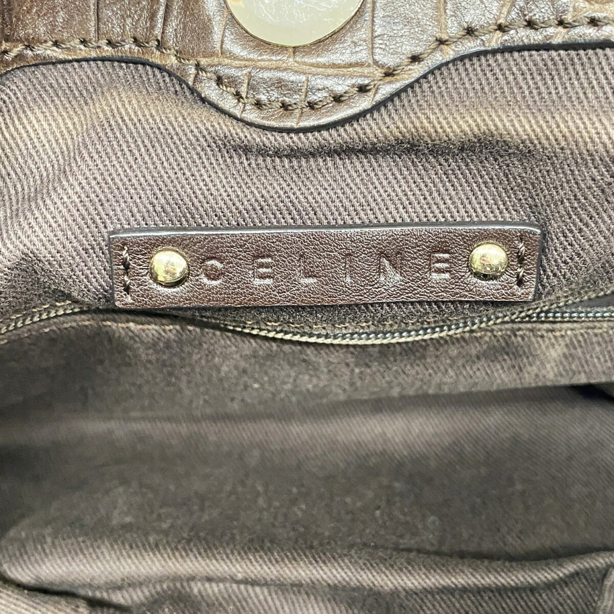 Celine Brown Nylon Canvas Handbag (Pre-Owned)