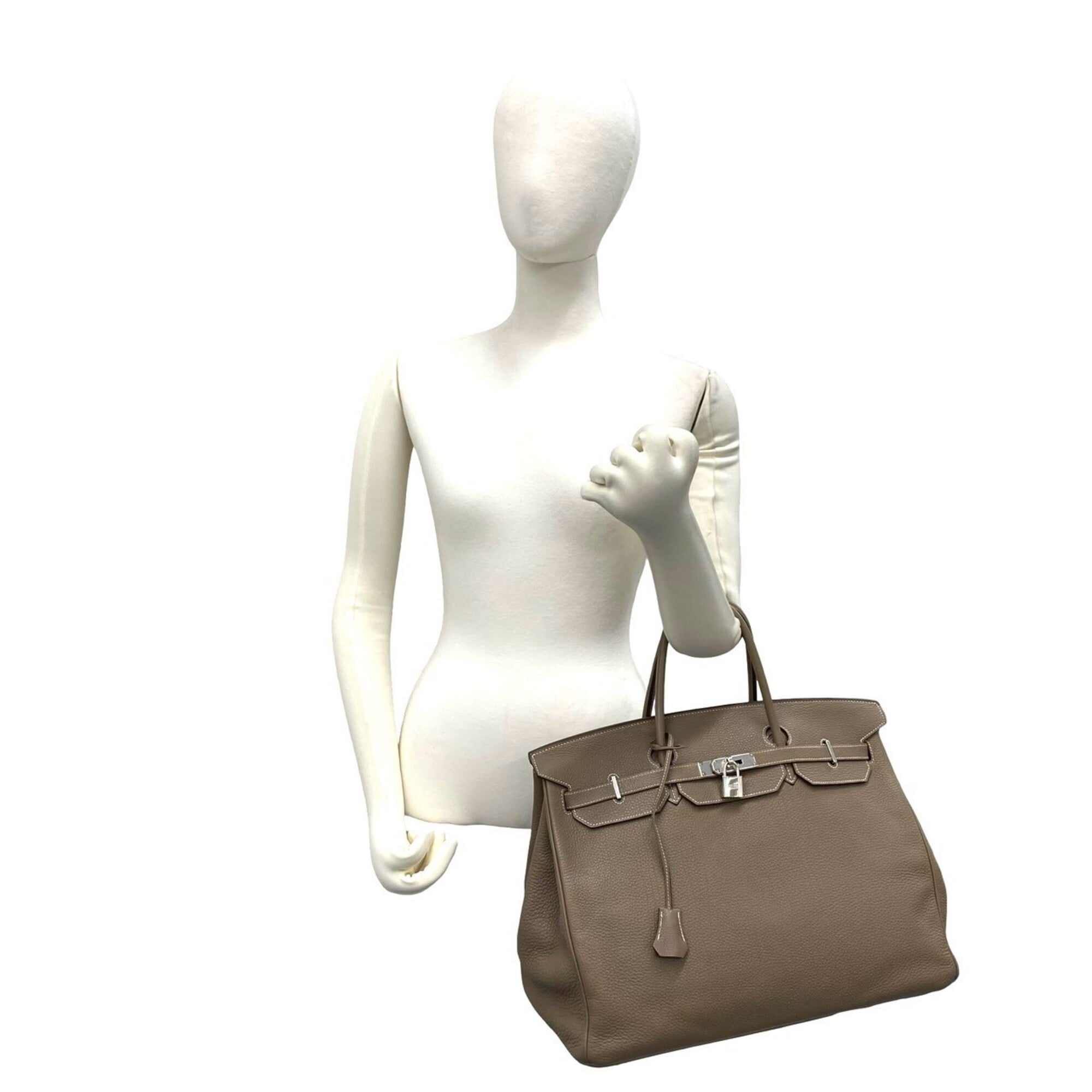 Hermes Beige Togo Leather Handbag Tote Bag (Pre-Owned)