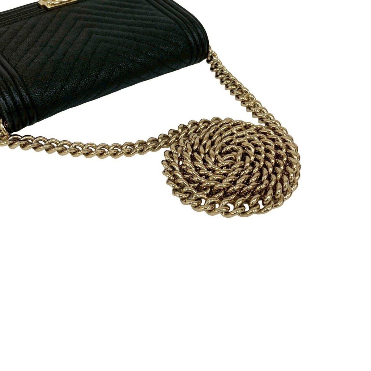 Chanel Black Grained Calfskin Shoulder Bag (Pre-Owned)