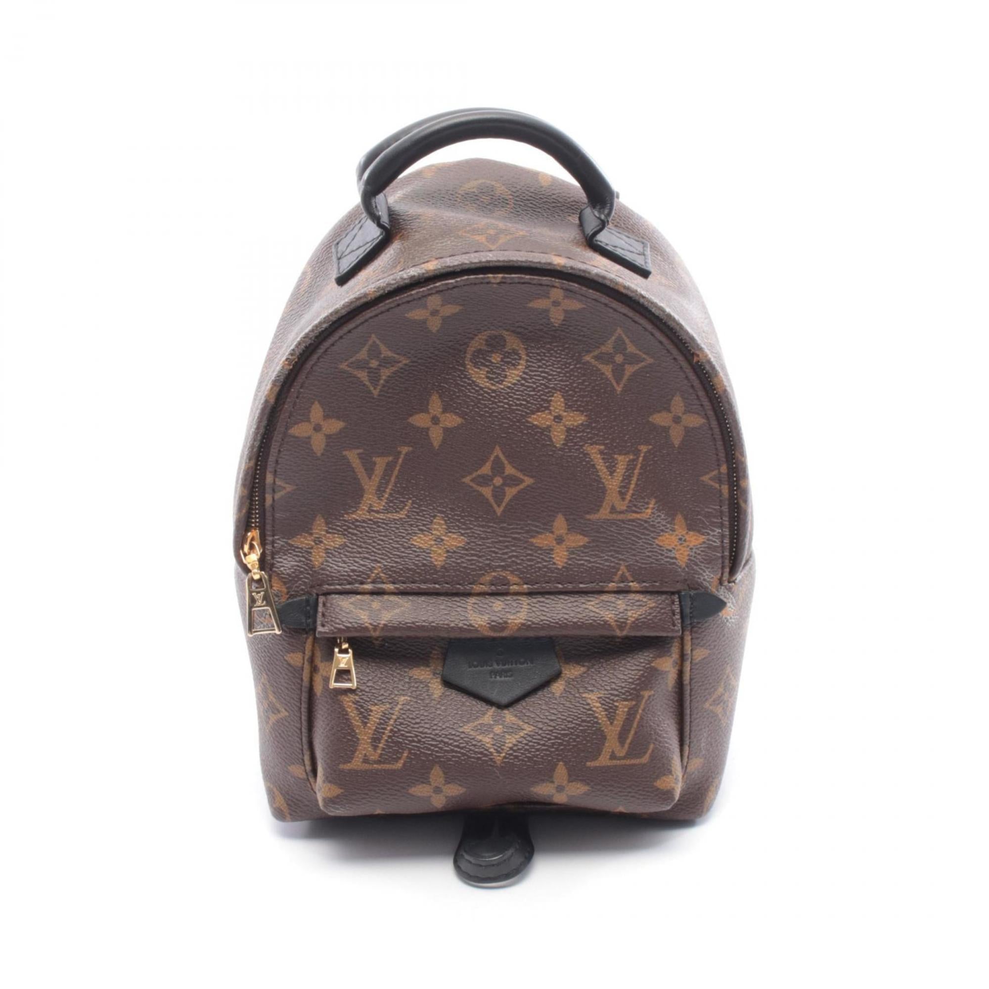 Louis Vuitton Black Brown Coated Canvas Leather Backpack Handbag (Pre-Owned)