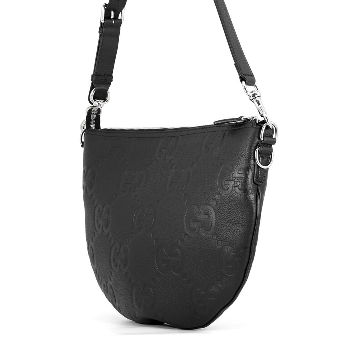 Gucci Sherry Line Black Leather Shoulder Bag (Pre-Owned)