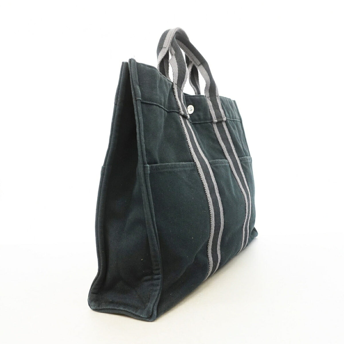 Hermes Black Canvas Tote Bag (Pre-Owned)