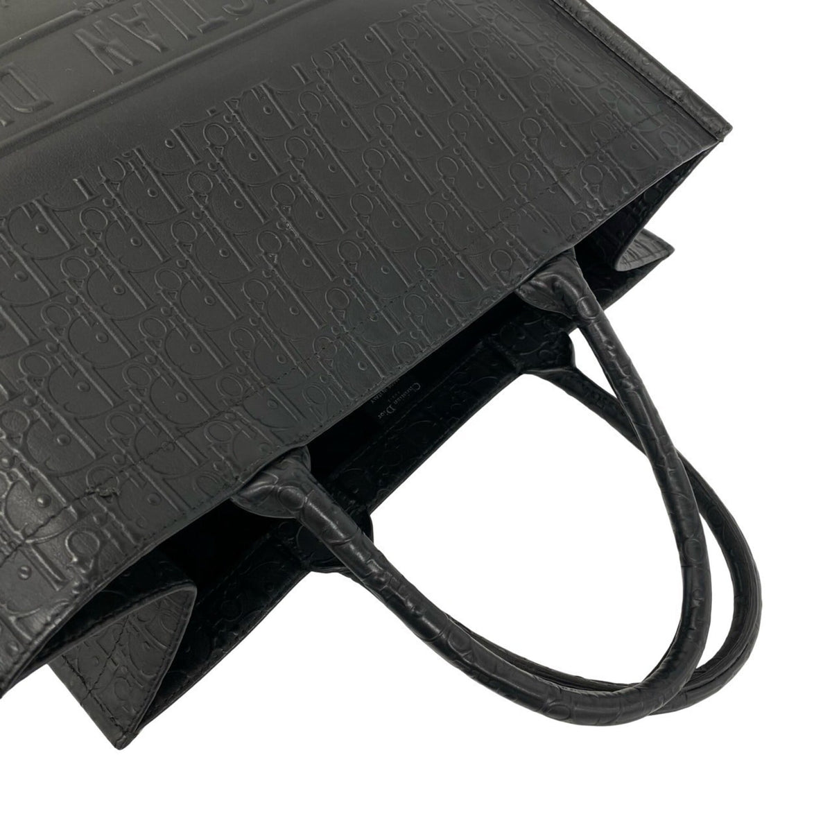 Christian Dior Black Leather Handbag Tote Bag (Pre-Owned)