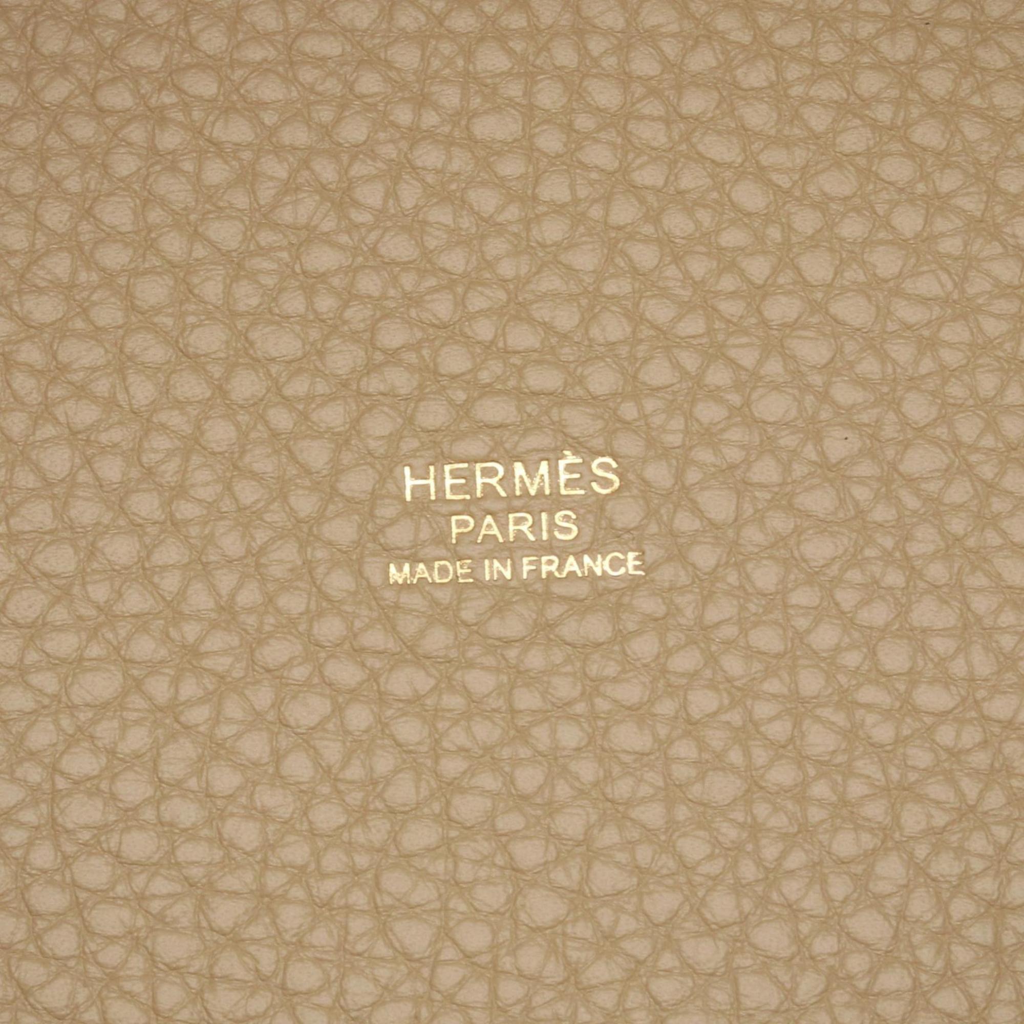 Hermes Beige Taurillon Clemence Leather Leather Handbag (Pre-Owned)