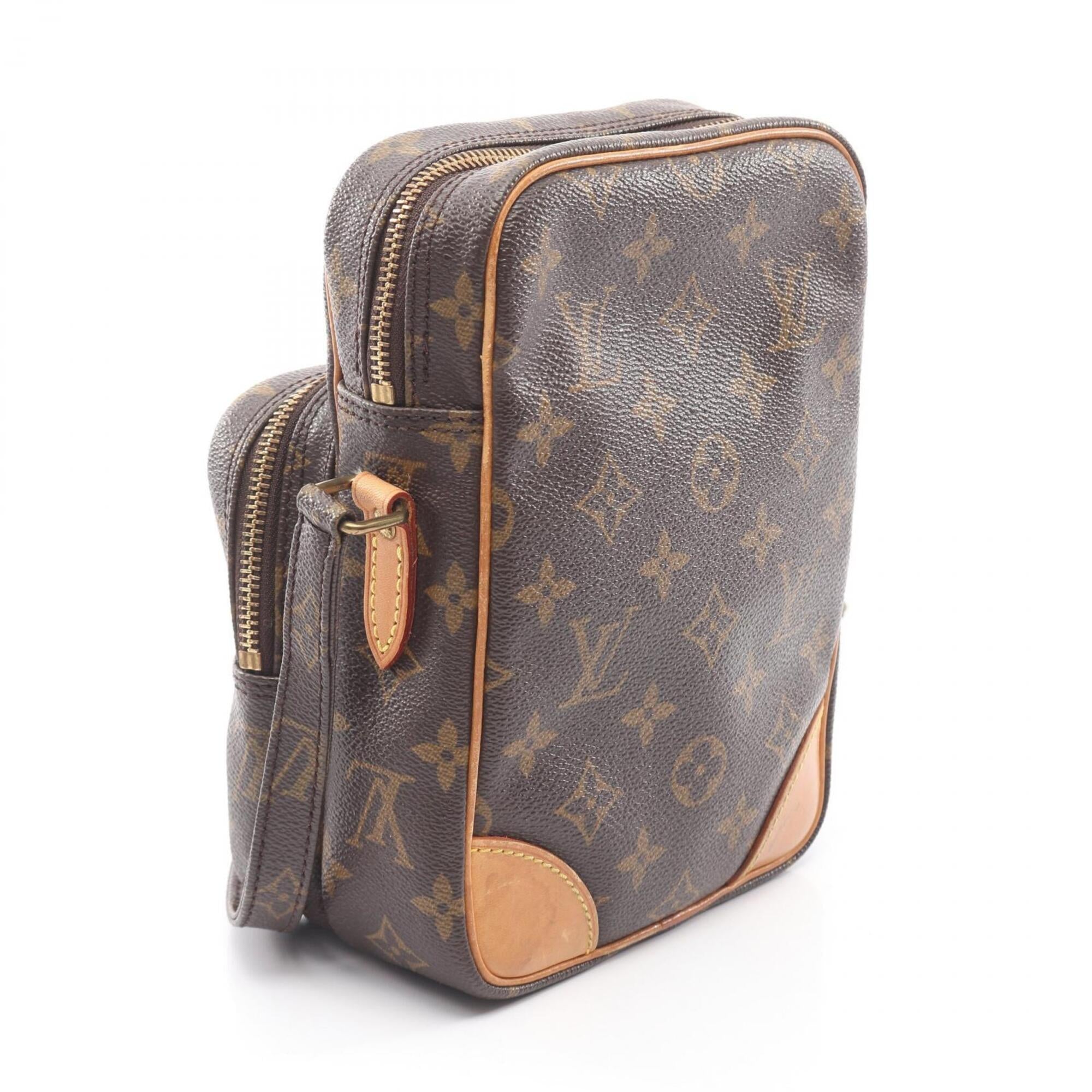 Louis Vuitton Brown Monogram Coated Canvas Leather Handbag Shoulder Bag (Pre-Owned)