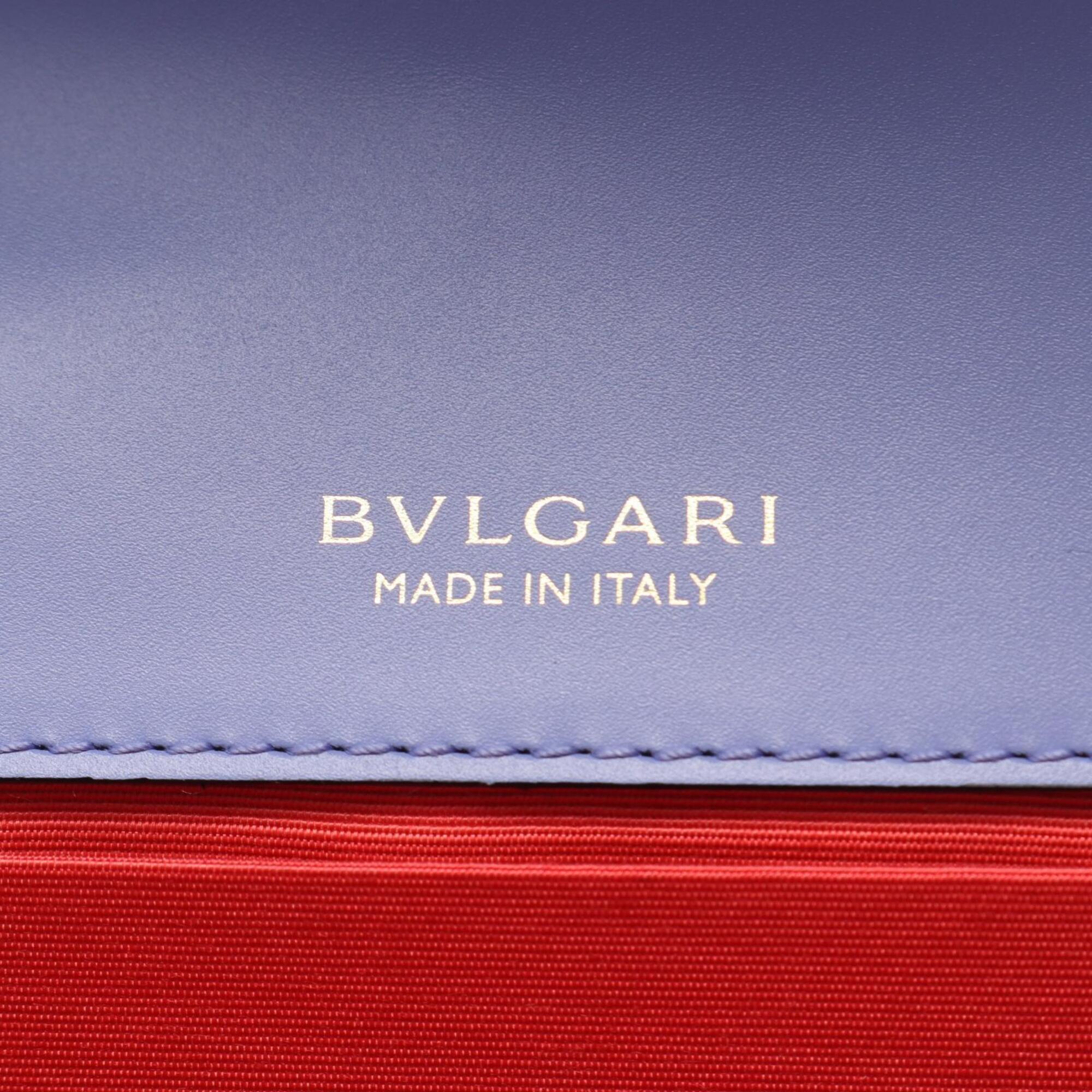 Bvlgari Purple Leather Handbag Shoulder Bag (Pre-Owned)