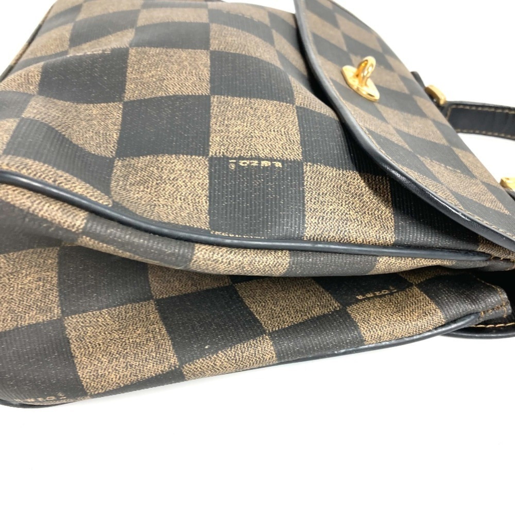 Fendi Brown Khaki Leather Pvc Handbag Tote Bag (Pre-Owned)