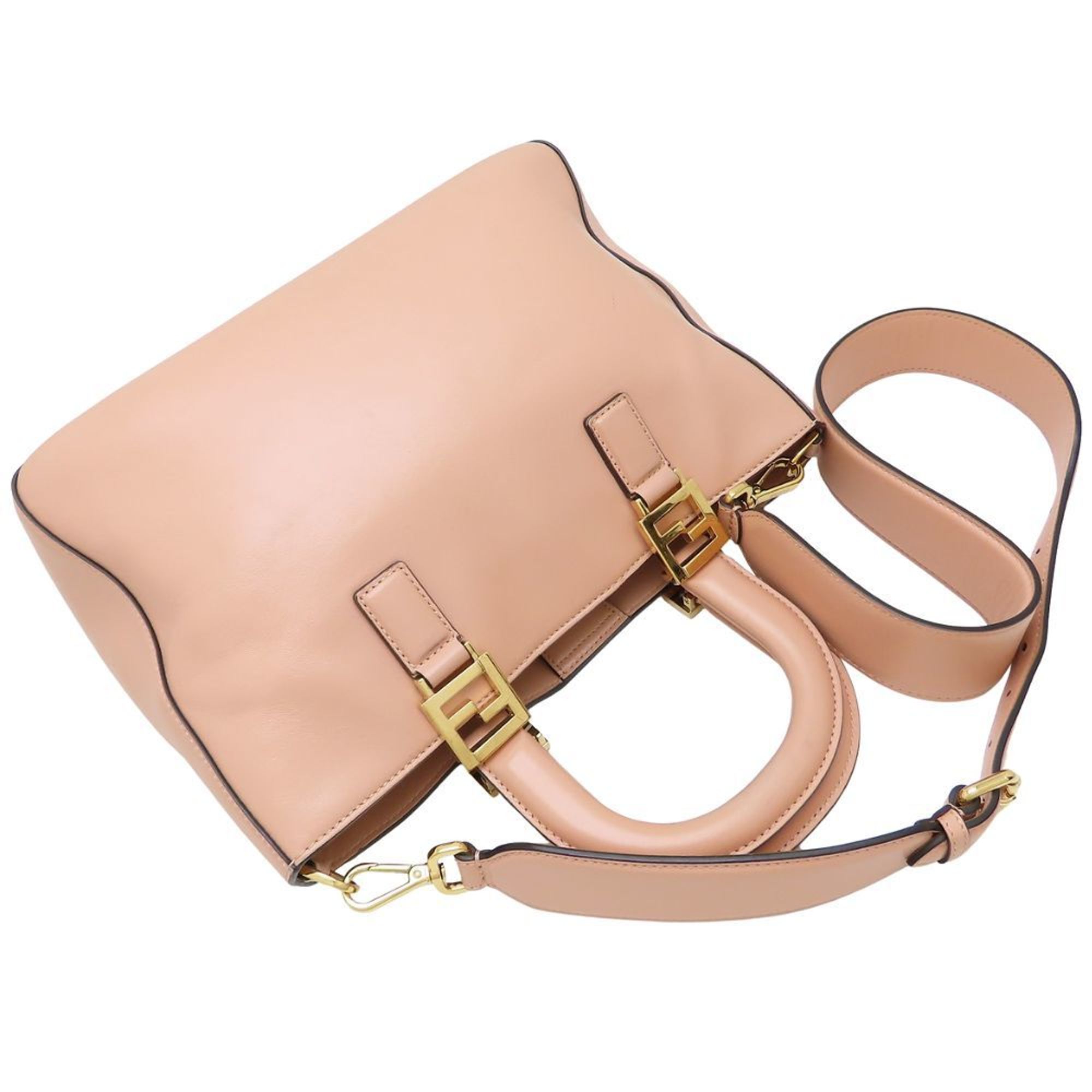 Fendi Pink Beige Leather Tote Bag (Pre-Owned)