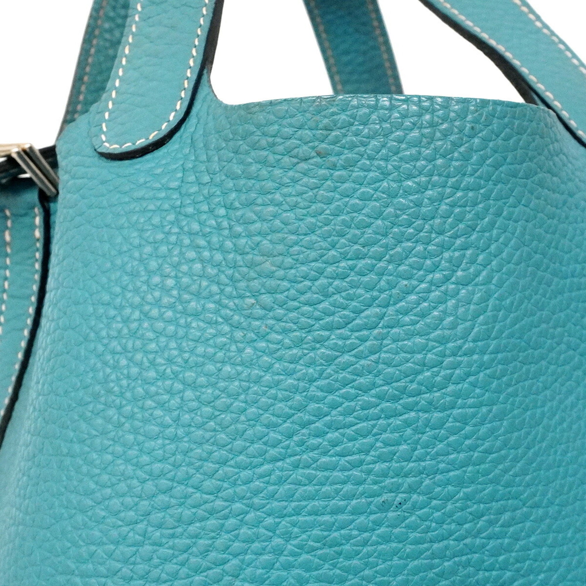 Hermes Blue Jean Taurillon Clemence Leather Handbag (Pre-Owned)