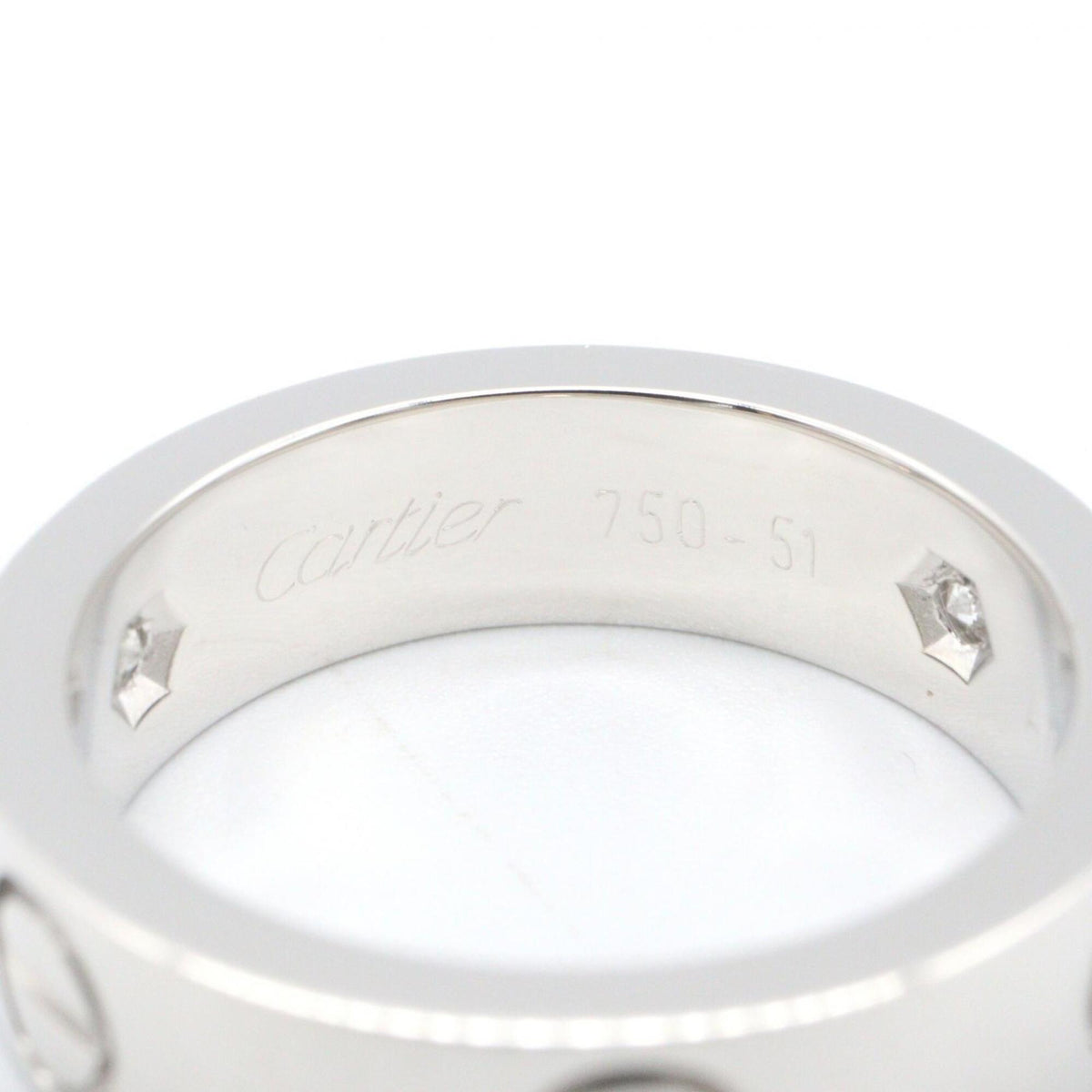 Cartier Silver Clear White Gold (18K) Band Ring (Pre-Owned)