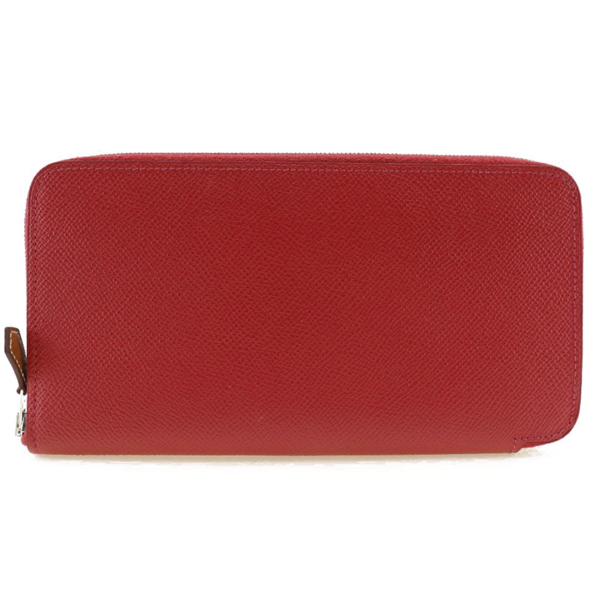 Hermes Bougainvillier Purple Epsom Leather Silk Long Bill Wallet (Bi-Fold) (Pre-Owned)
