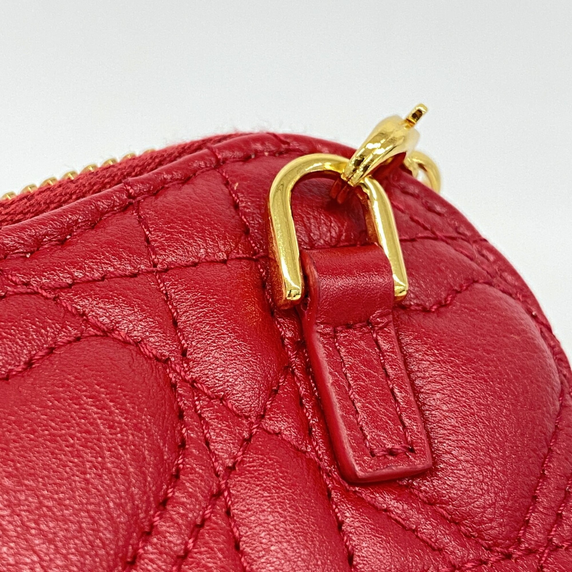 Christian Dior Red Color Leather Shoulder Bag (Pre-Owned)