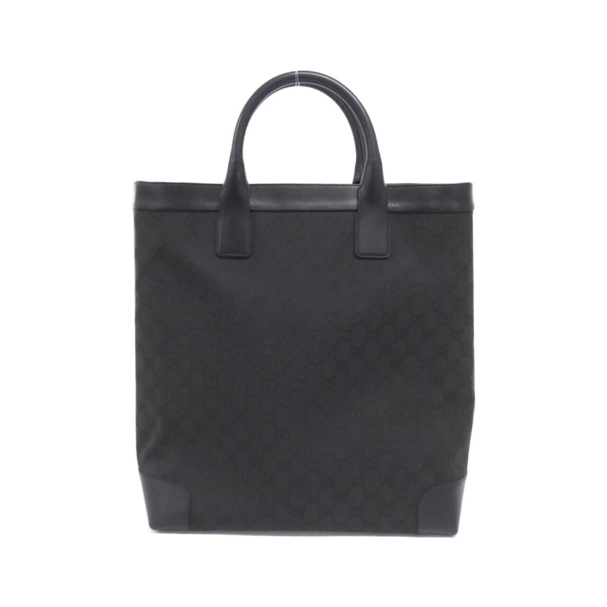 Gucci Black Gg Canvas Leather Handbag (Pre-Owned)