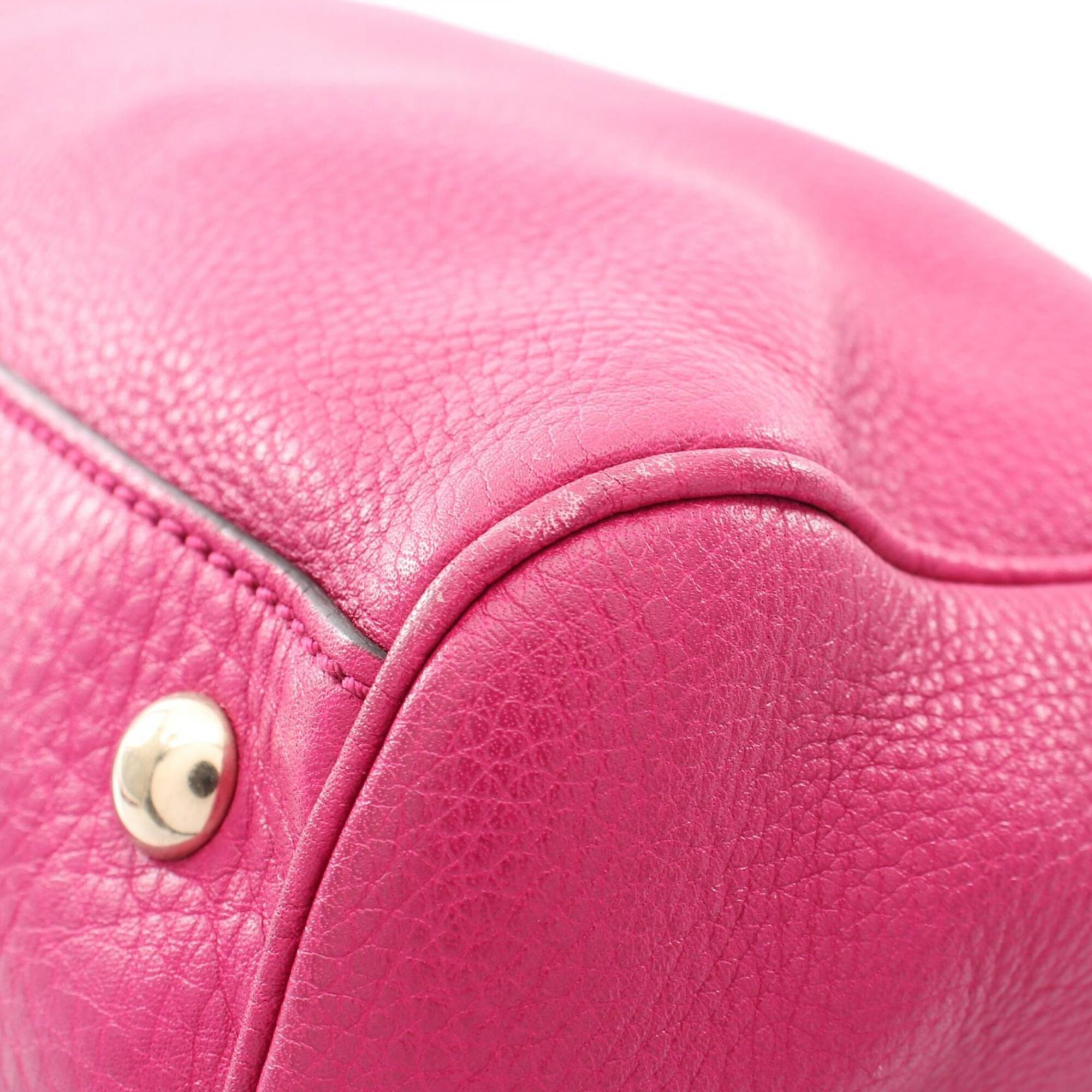 Gucci Pink Leather Handbag Tote Bag (Pre-Owned)