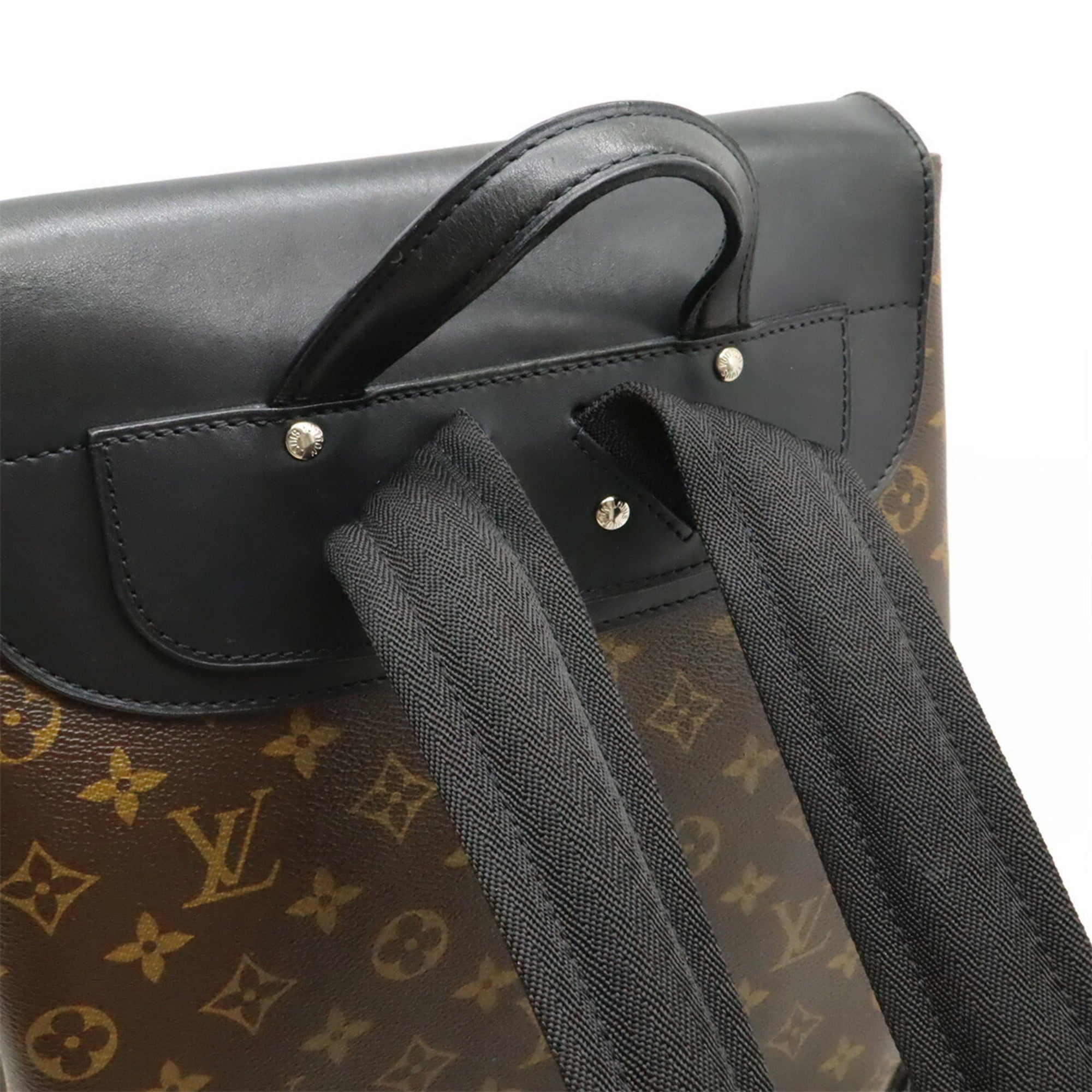 Louis Vuitton Brown Monogram Canvas Leather Backpack Shoulder Bag (Pre-Owned)