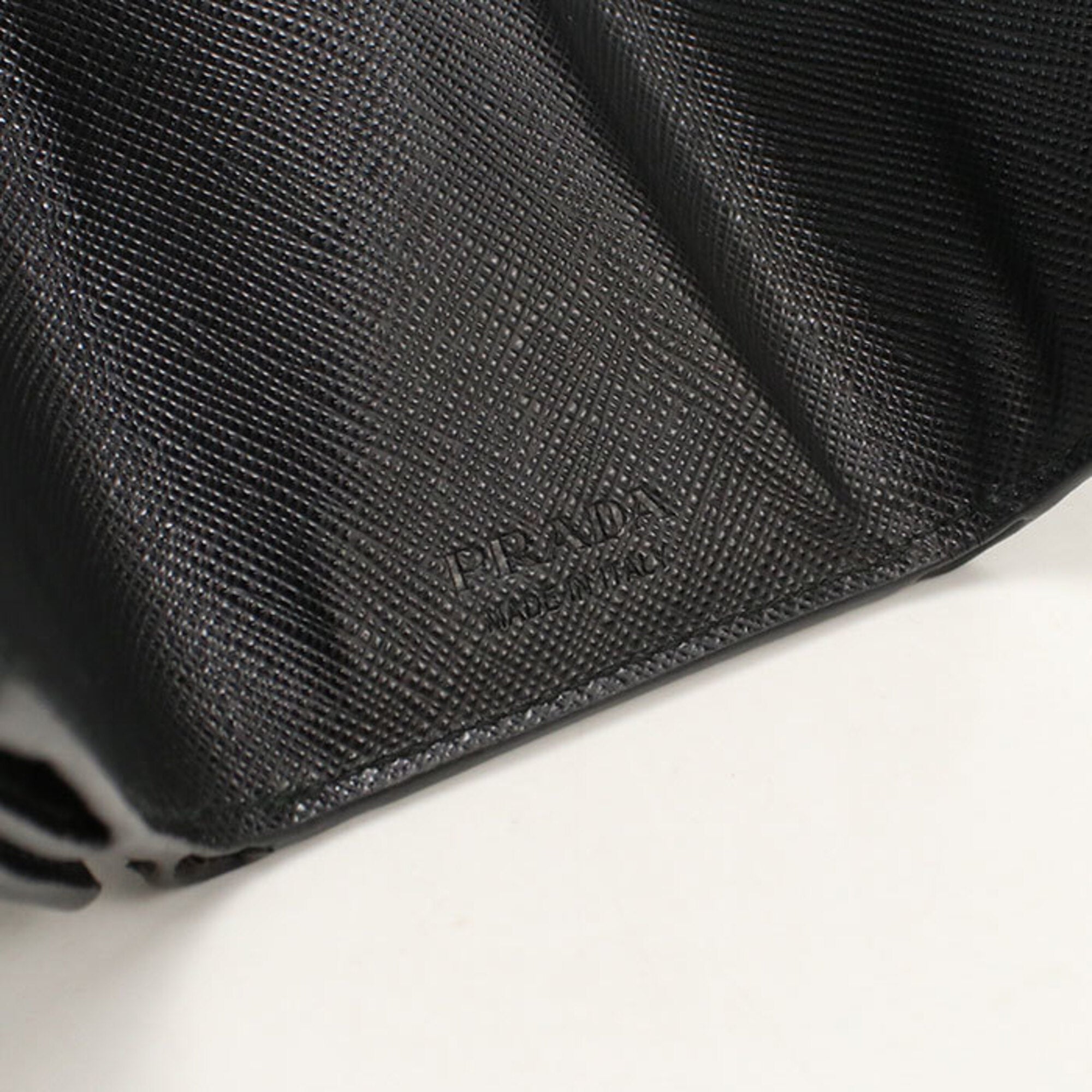 Prada Black Leather Wallet (Tri-Fold) (Pre-Owned)