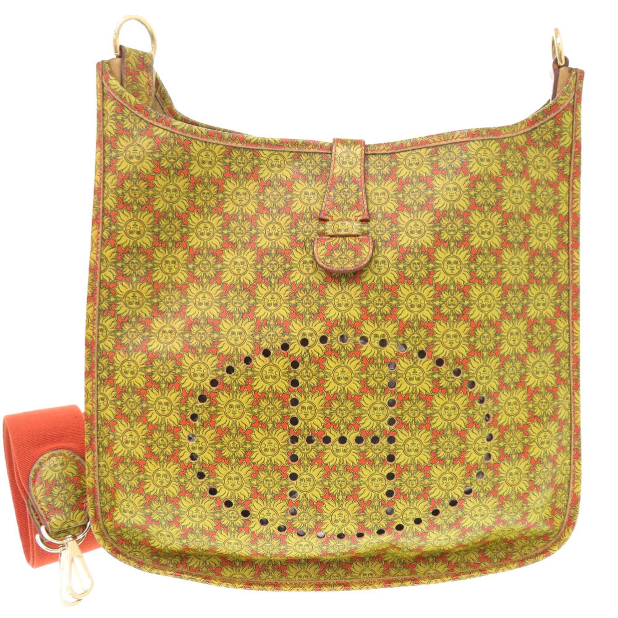Hermes Evelyne Yellow Leather Shoulder Bag (Pre-Owned)
