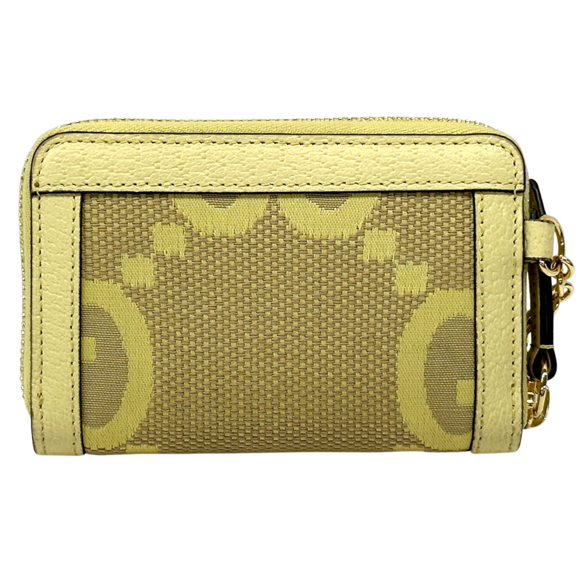 Gucci Yellow Canvas Leather Coin Purse/Coin Case (Pre-Owned)