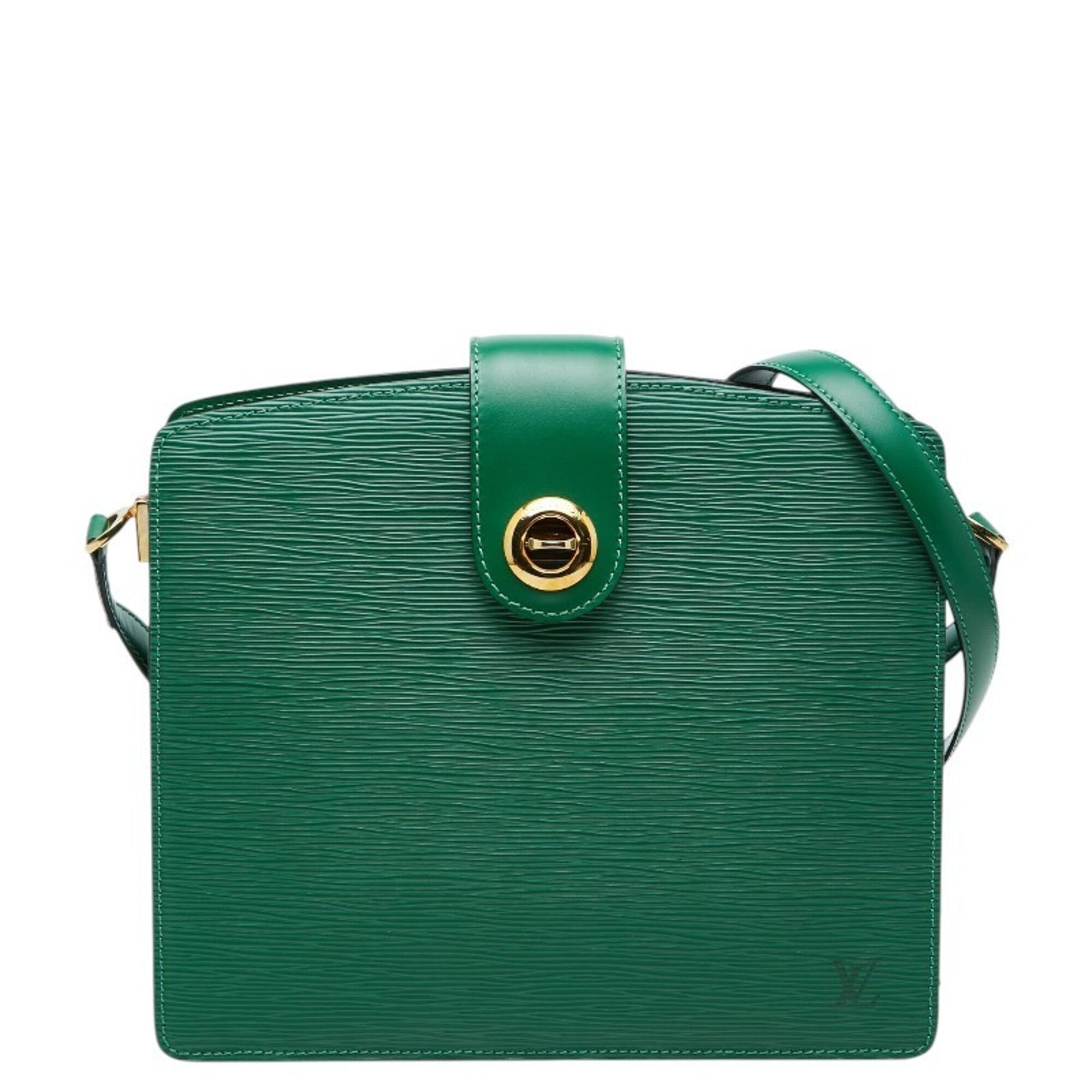Louis Vuitton Borneo Green Leather Shoulder Bag (Pre-Owned)