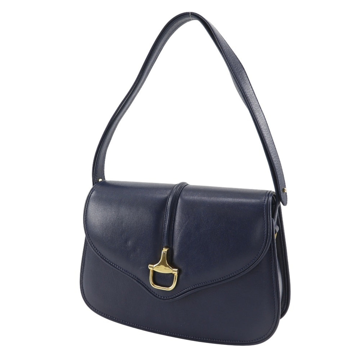 Gucci Navy Leather Shoulder Bag (Pre-Owned)