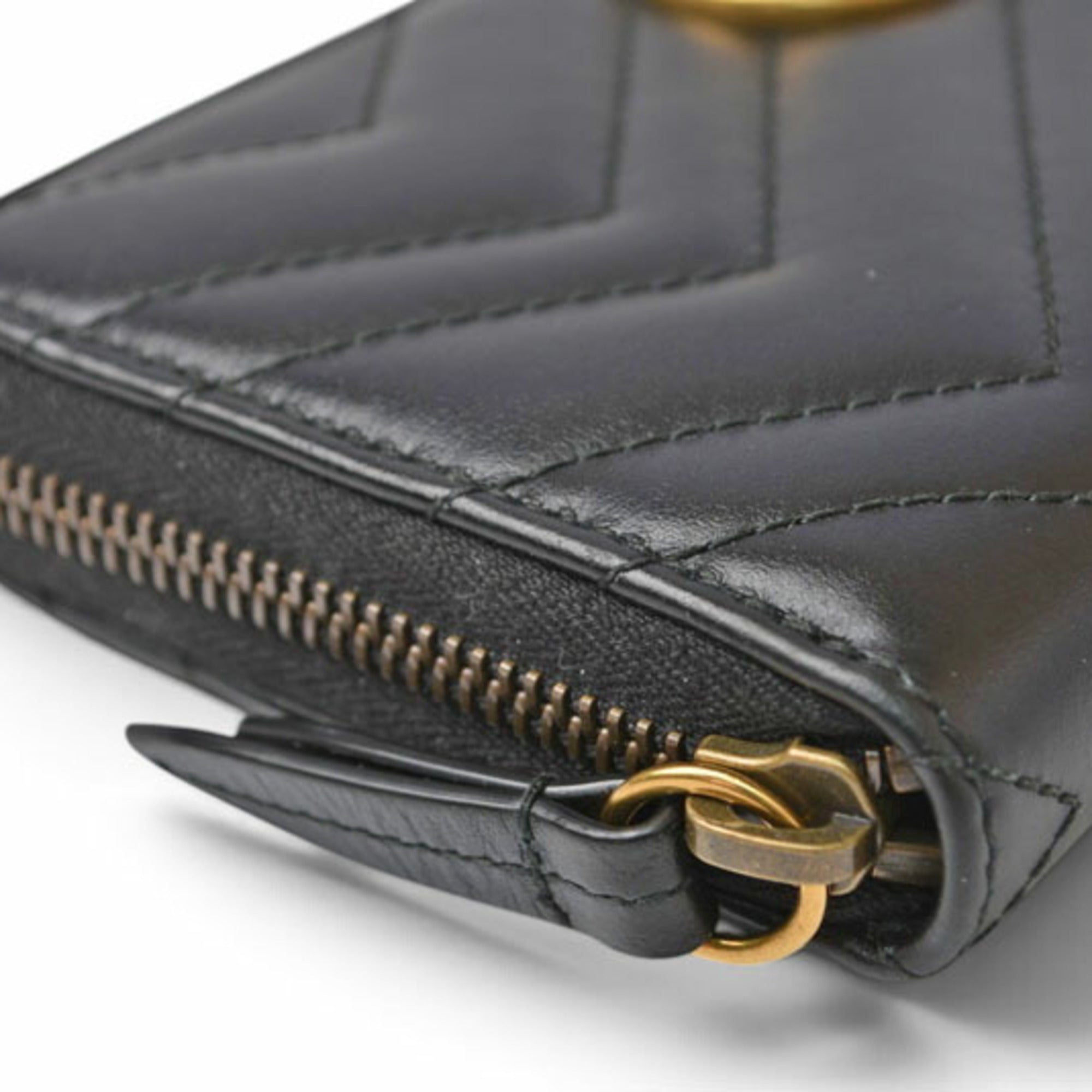 Gucci Black Leather Long Wallet (Bi-Fold) (Pre-Owned)