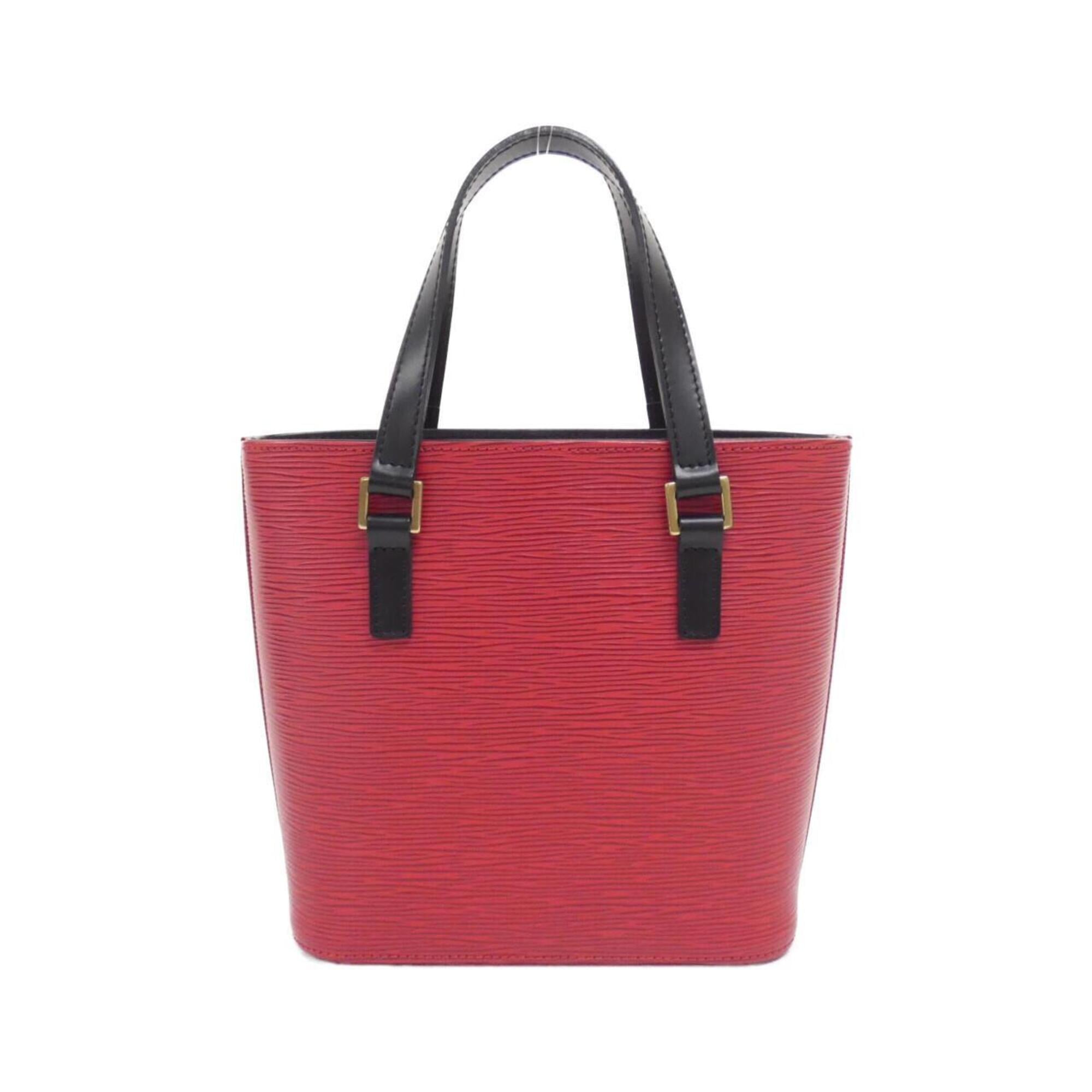 Louis Vuitton Black Red Color Leather Handbag (Pre-Owned)