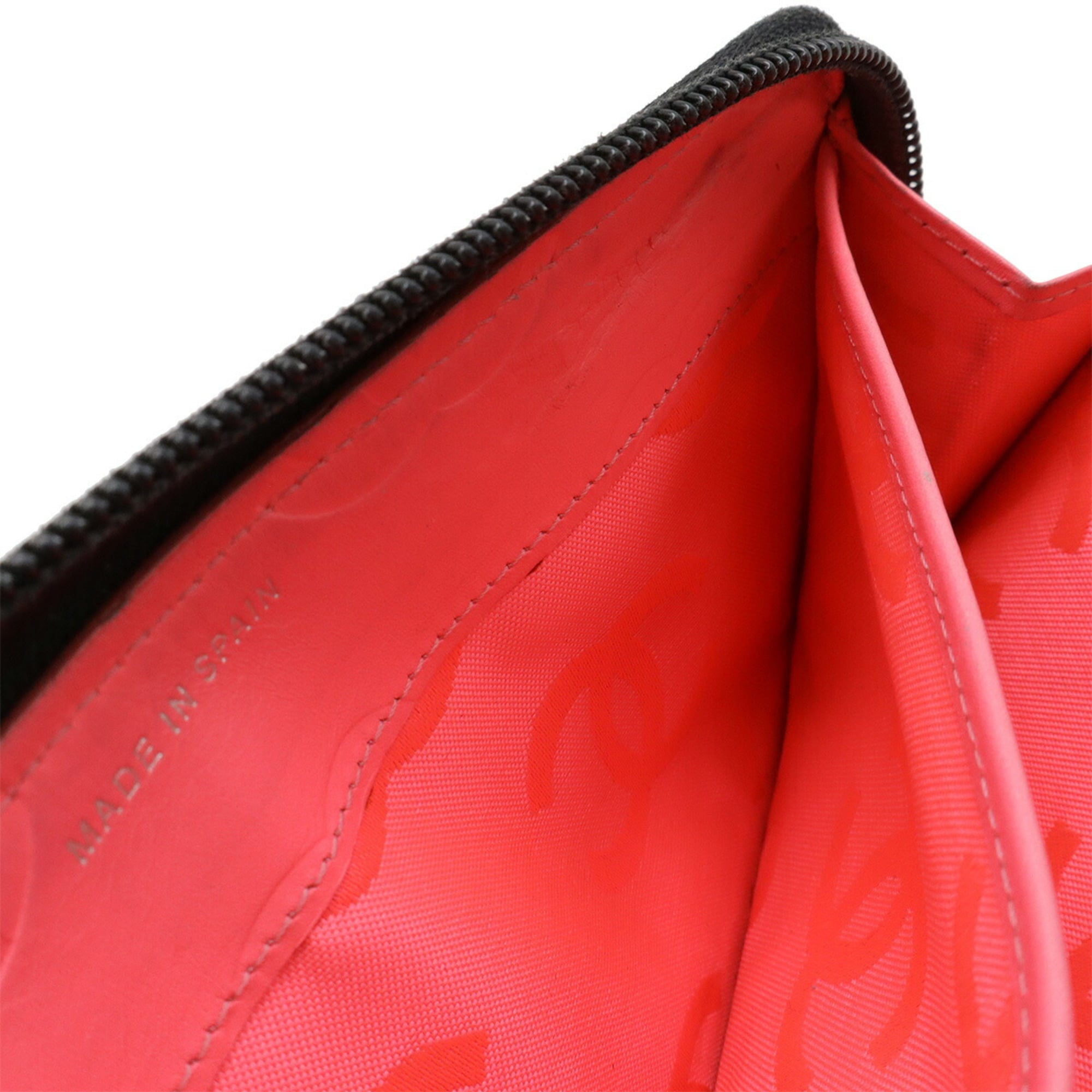 Chanel Black Pink Leather Long Wallet (Bi-Fold) (Pre-Owned)