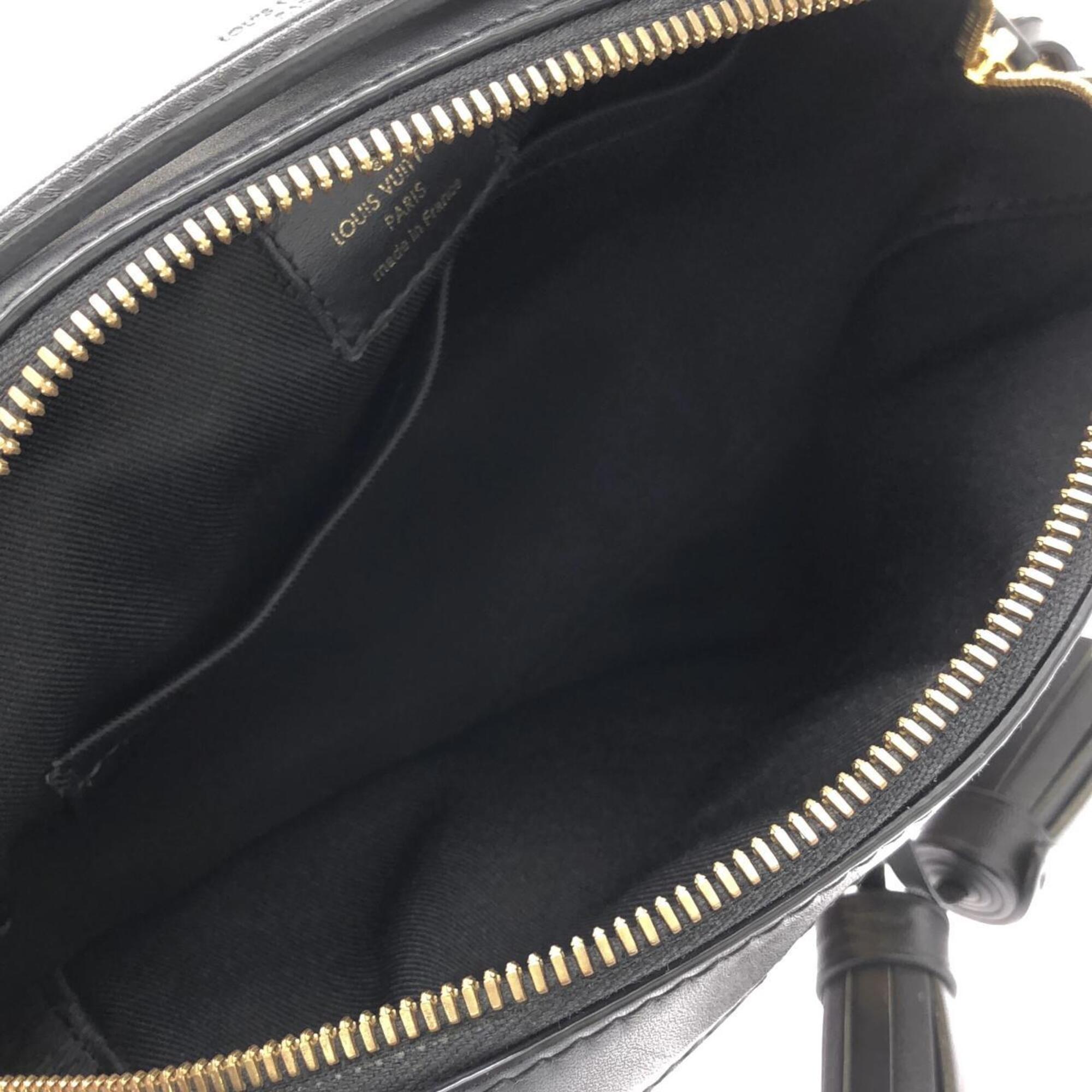 Louis Vuitton Monogram Black Marron Coated Canvas Leather Shoulder Bag (Pre-Owned)
