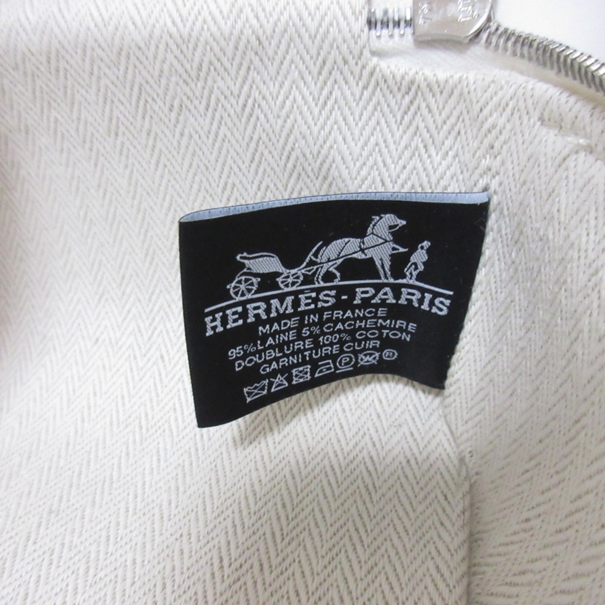 Hermes Grayish Wool 95% Cashmere 5% Handbag Pouch (Pre-Owned)