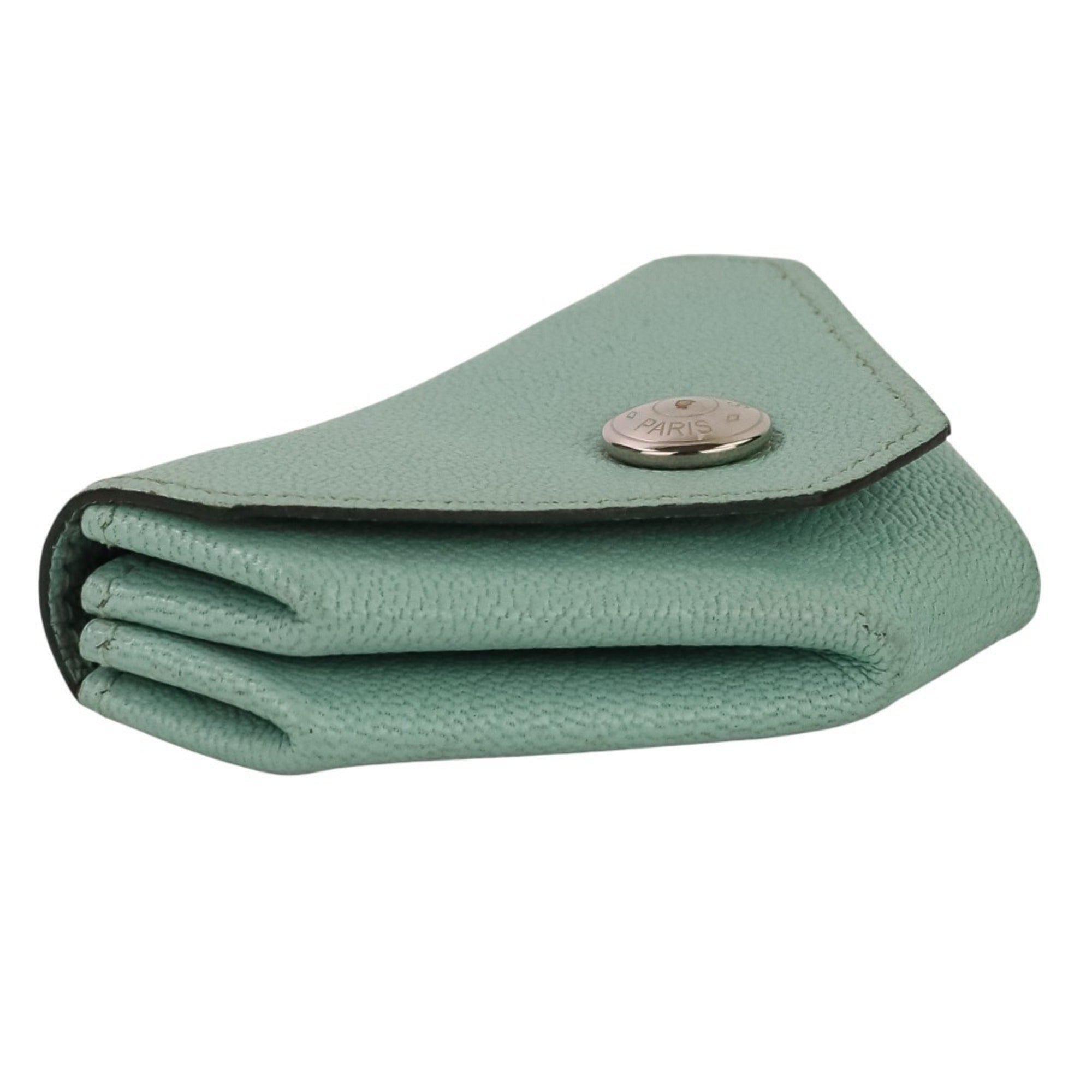 Hermes Blue Chevre Leather Coin Purse/Coin Case (Pre-Owned)