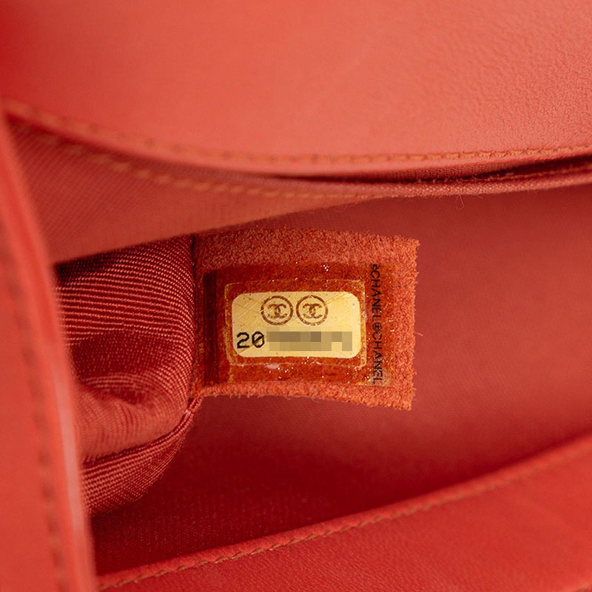 Chanel Boy Chanel Multi-Color Orange Tweed Leather Shoulder Bag (Pre-Owned)