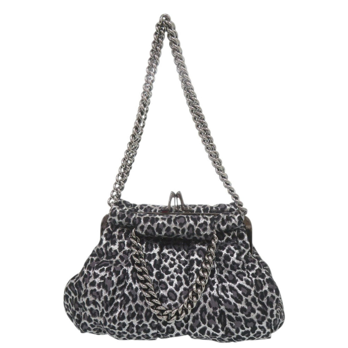 Christian Louboutin Gray Canvas Handbag Shoulder Bag (Pre-Owned)