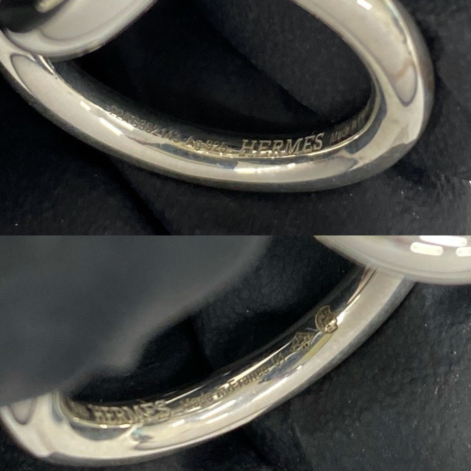Hermes Silver Silver 925 Band Ring (Pre-Owned)