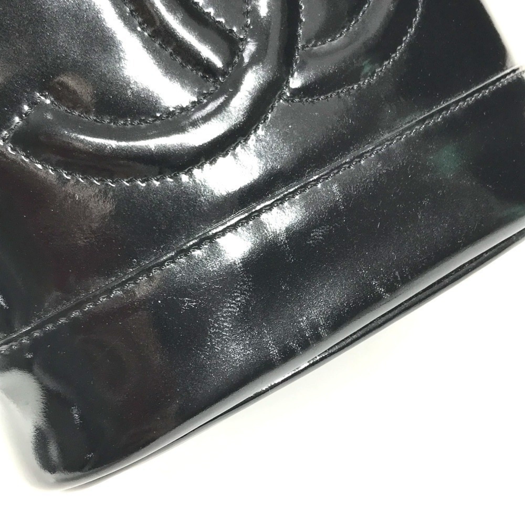 Chanel Black Leather Handbag Vanity Bag (Pre-Owned)