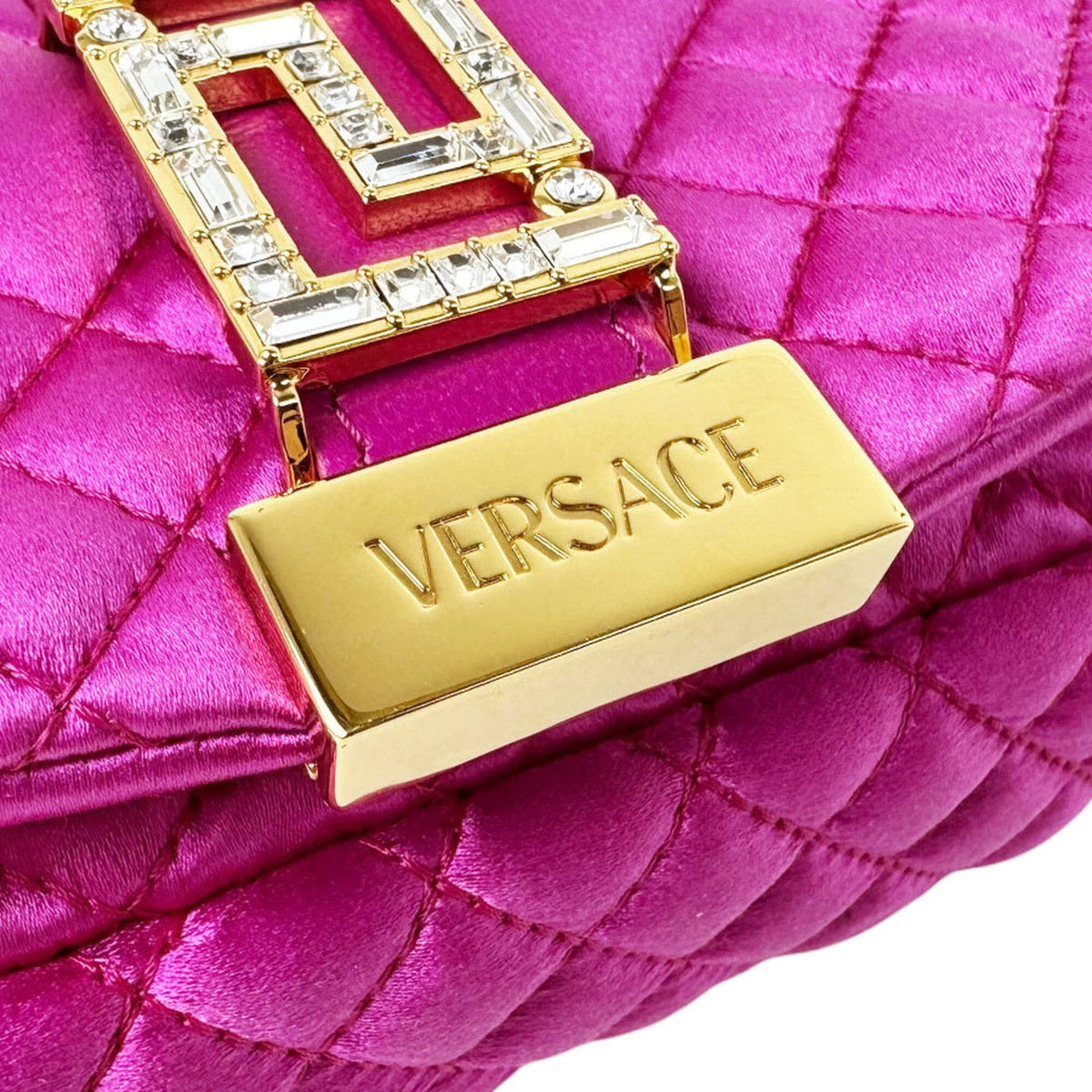 Versace Pink Satin Shoulder Bag (Pre-Owned)
