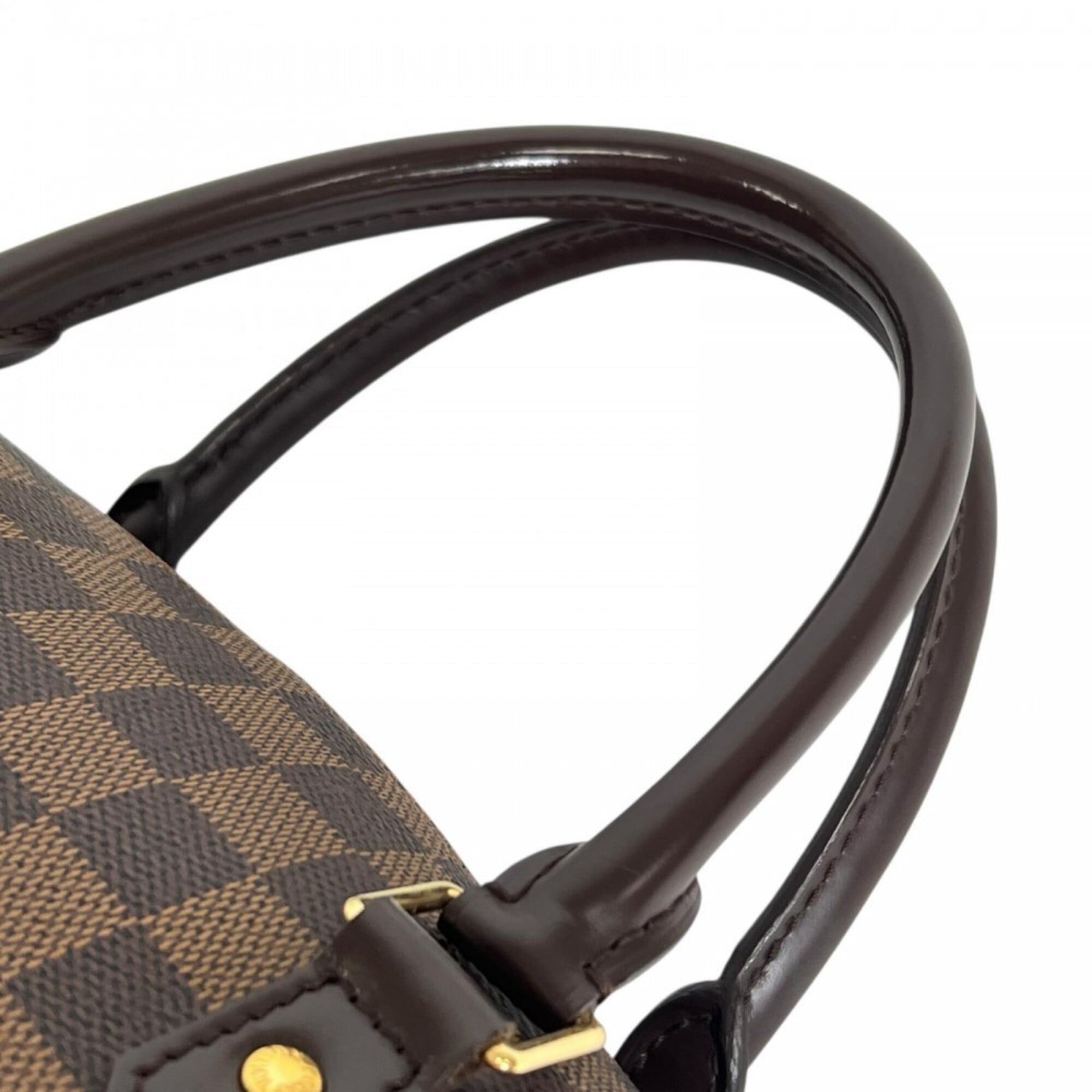 Louis Vuitton Brown White Damier Canvas Handbag (Pre-Owned)