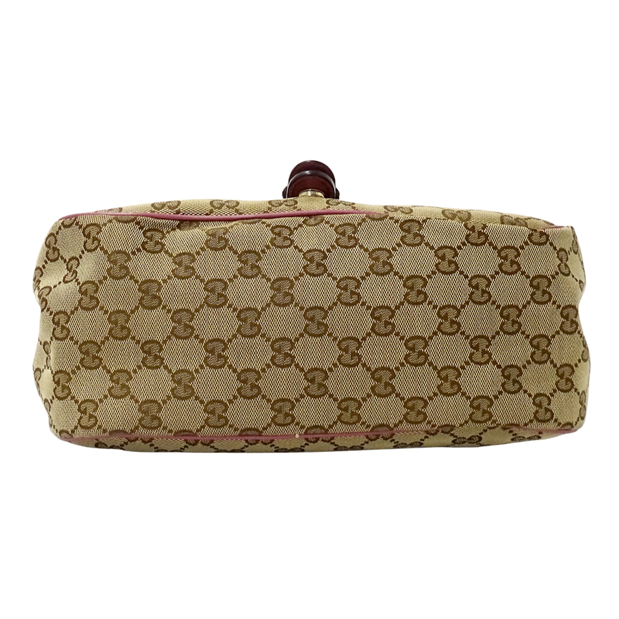 Gucci Gg Canvas Brown Pink Beige Gg Canvas Handbag Messenger Bag Shoulder Bag (Pre-Owned)