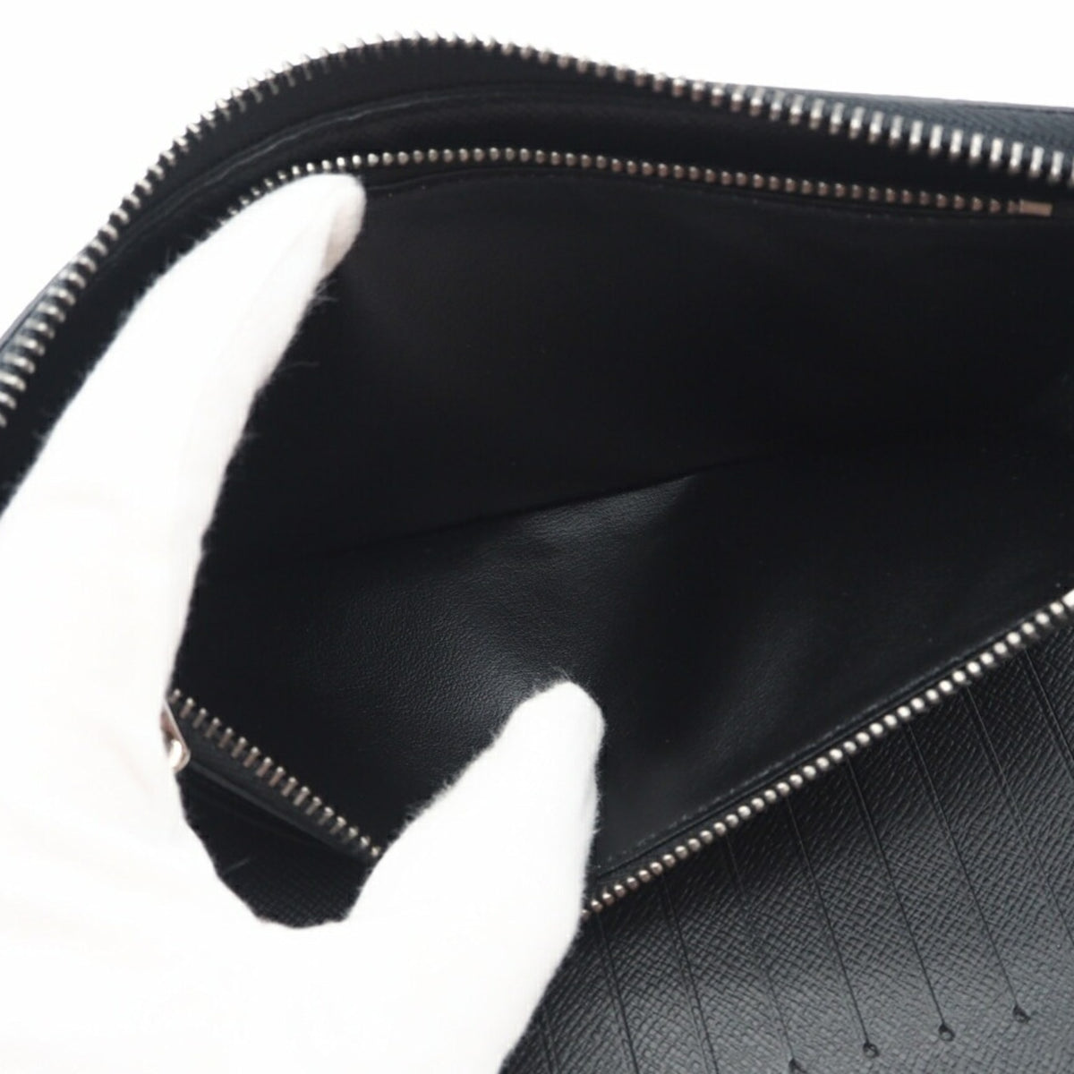 Louis Vuitton Black Gray Coated Canvas Long Wallet (Bi-Fold) (Pre-Owned)