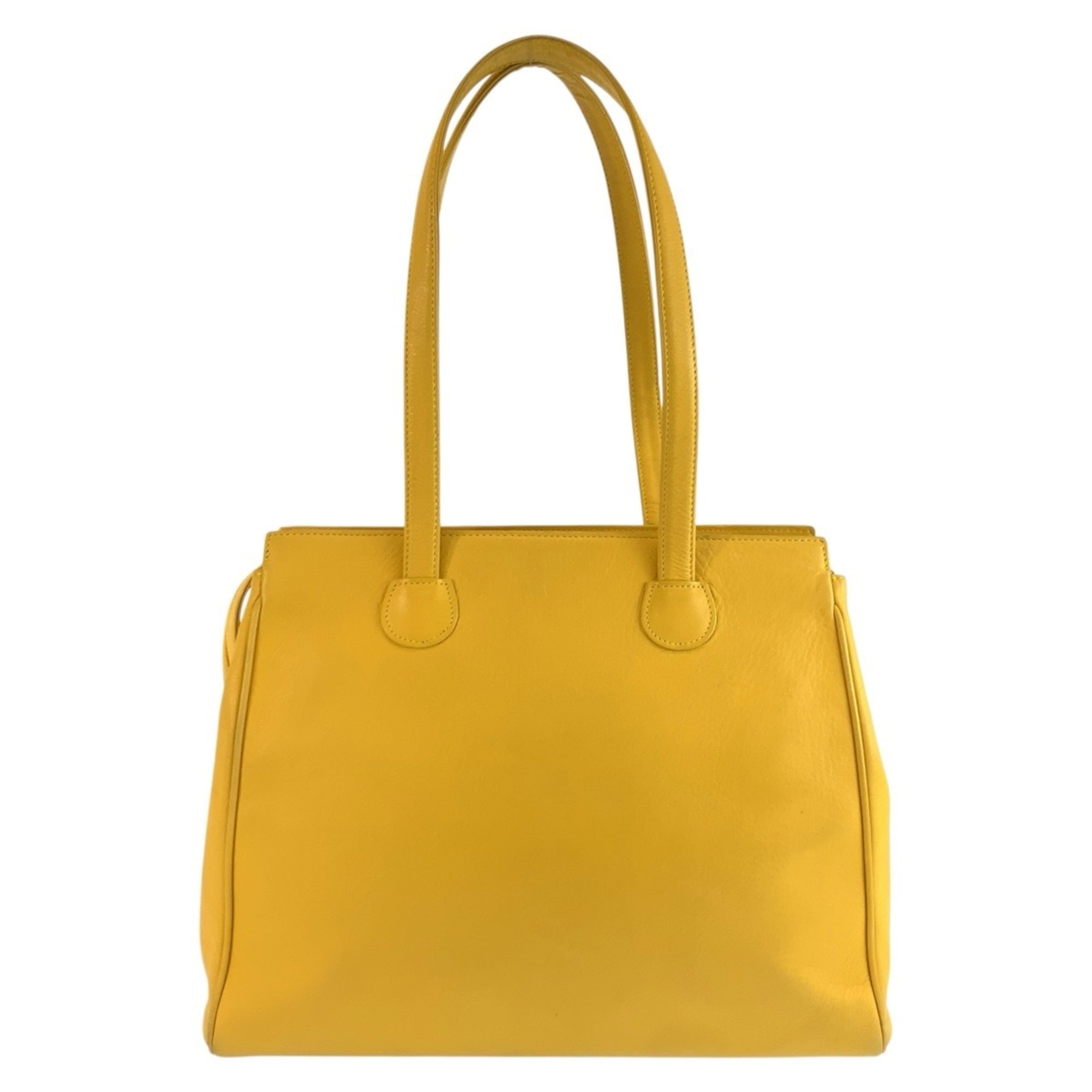 Christian Dior Yellow Leather Shoulder Bag Tote Bag (Pre-Owned)
