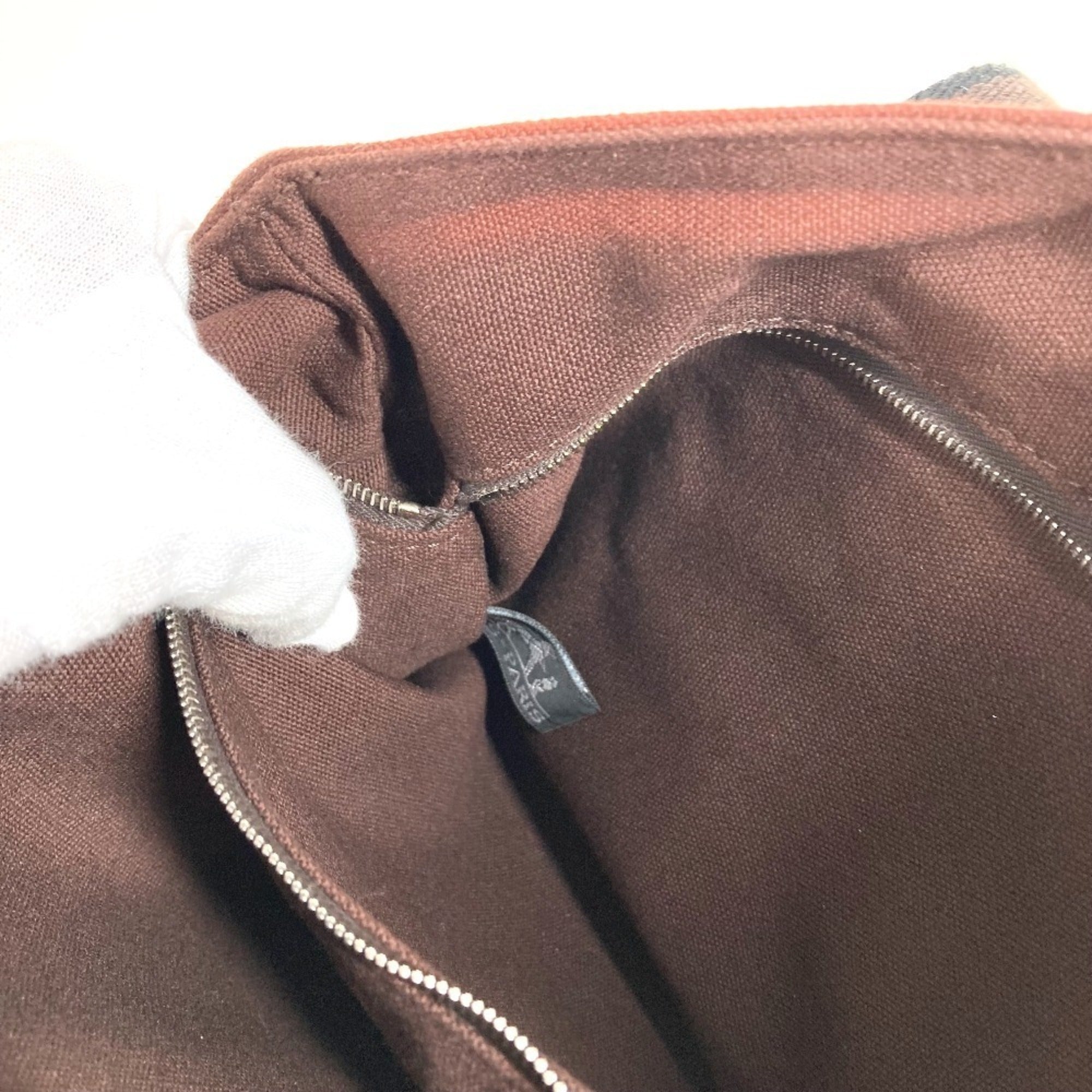 Hermes Brown Cotton Handbag Tote Bag (Pre-Owned)