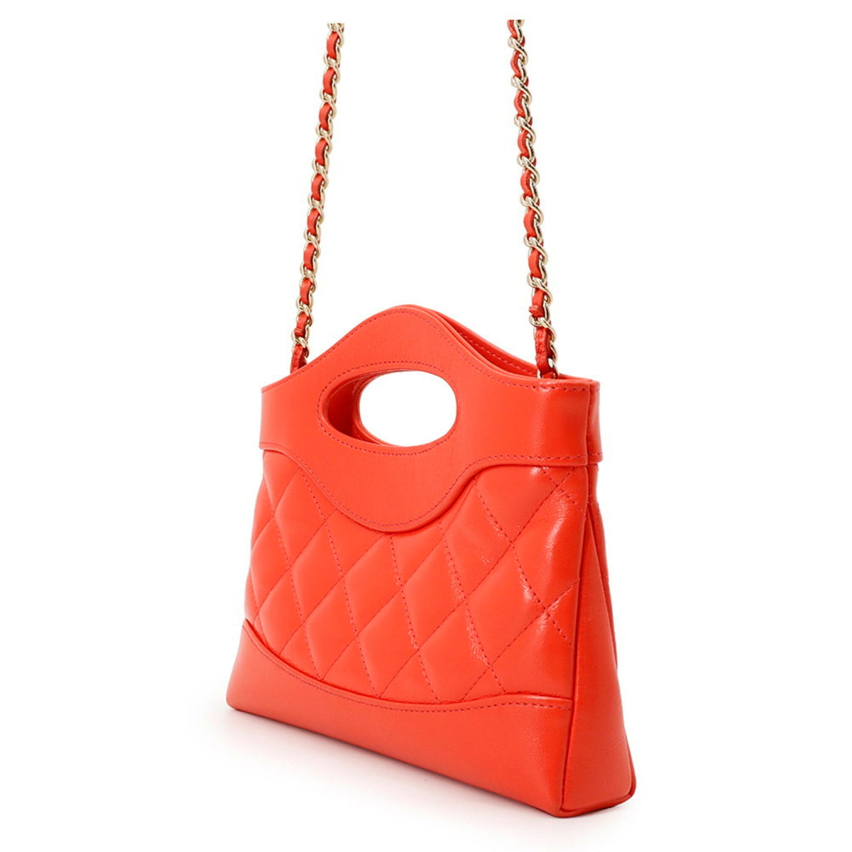Chanel Matelasse Coral Color Handbag (Pre-Owned)