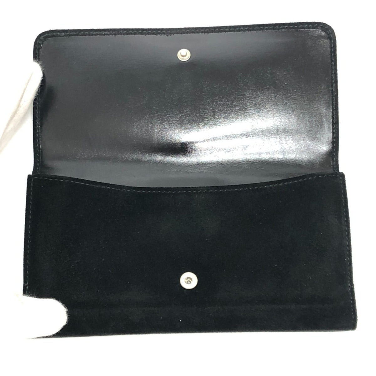 Gucci Black Suede Leather Long Wallet (Bi-Fold) (Pre-Owned)
