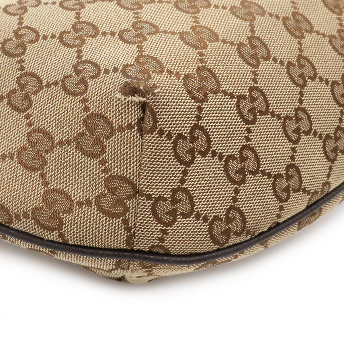 Gucci Gg Canvas Beige Brown Dark Brown Green Khaki Red Color Canvas Leather Shoulder Bag (Pre-Owned)