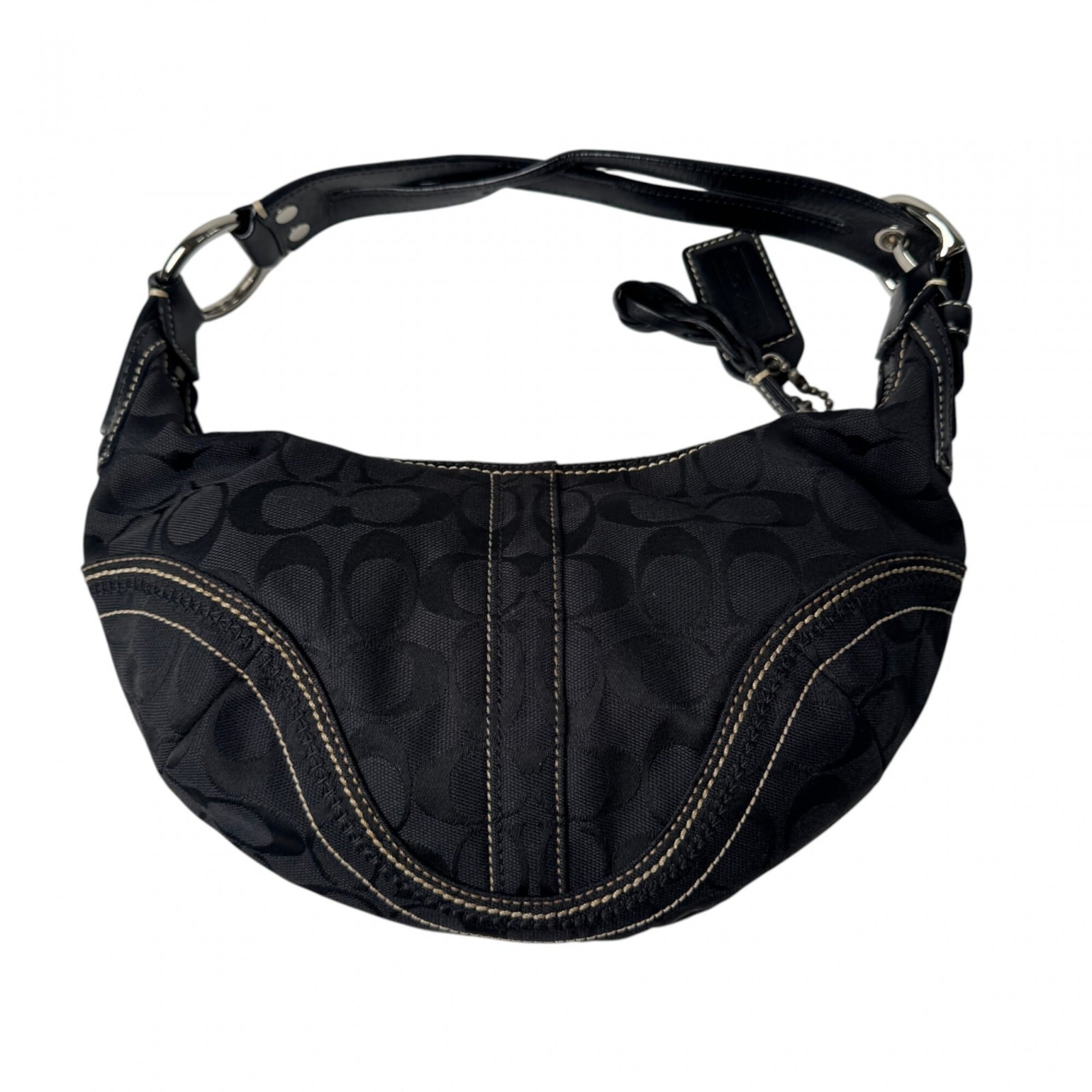 Coach Black Canvas Handbag Shoulder Bag (Pre-Owned)
