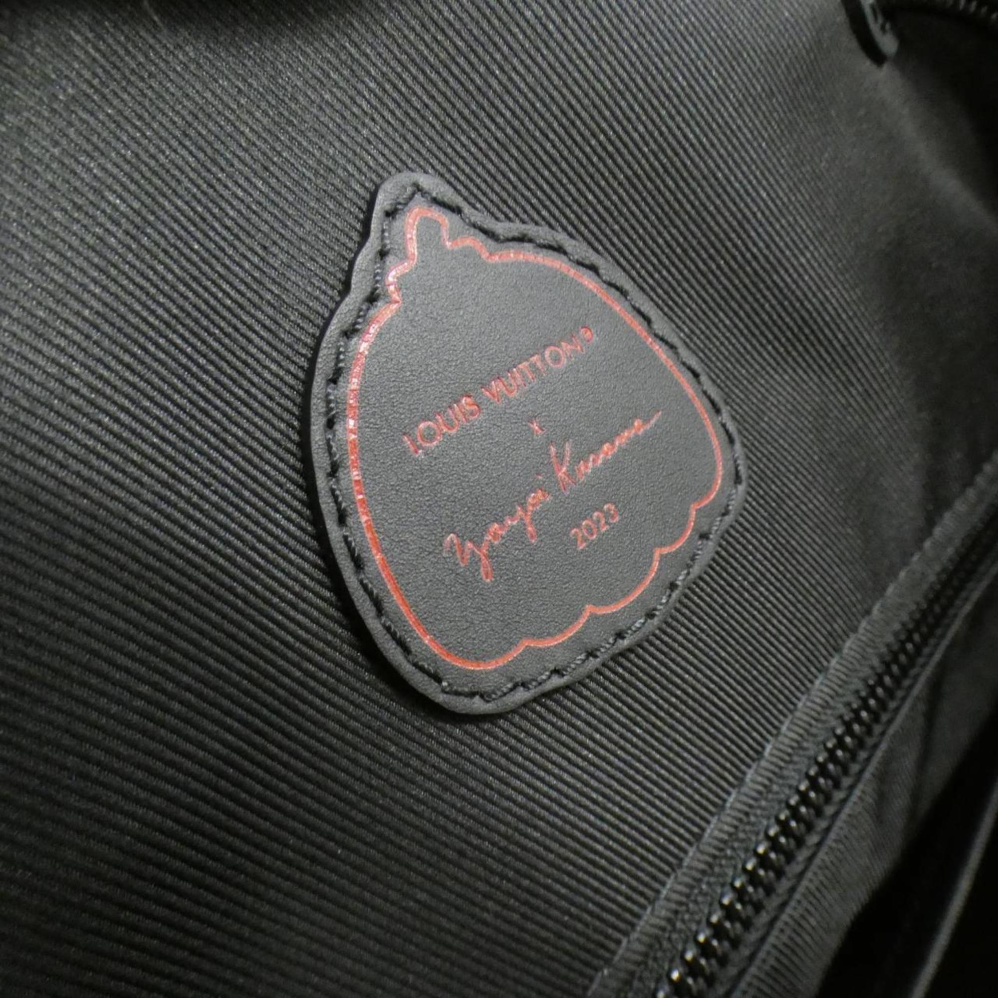 Louis Vuitton Black Red Color Leather Backpack (Pre-Owned)
